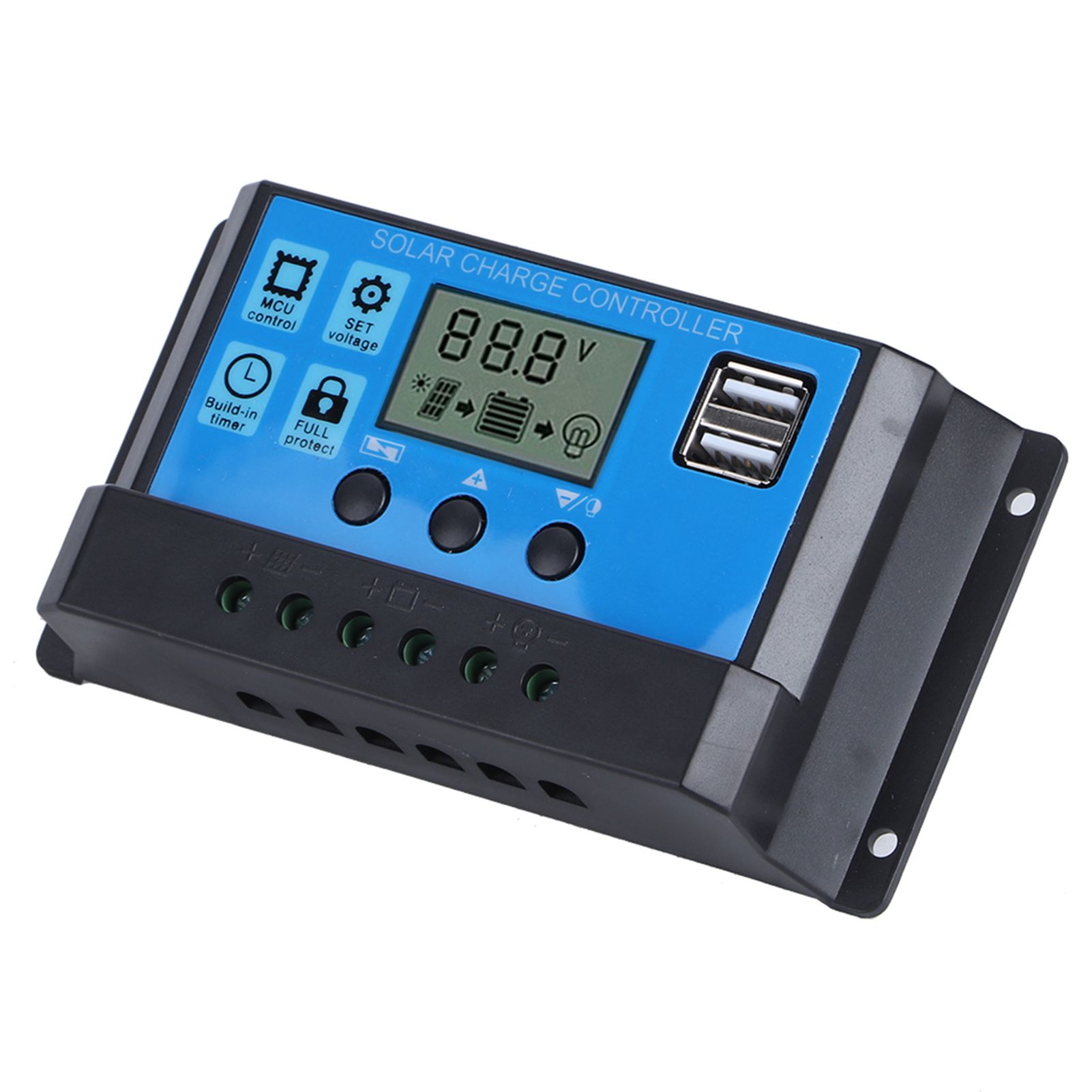 60A Solar Charge Controller with Dual USB Port 5V Auto PWM LCD Display Solar view 6