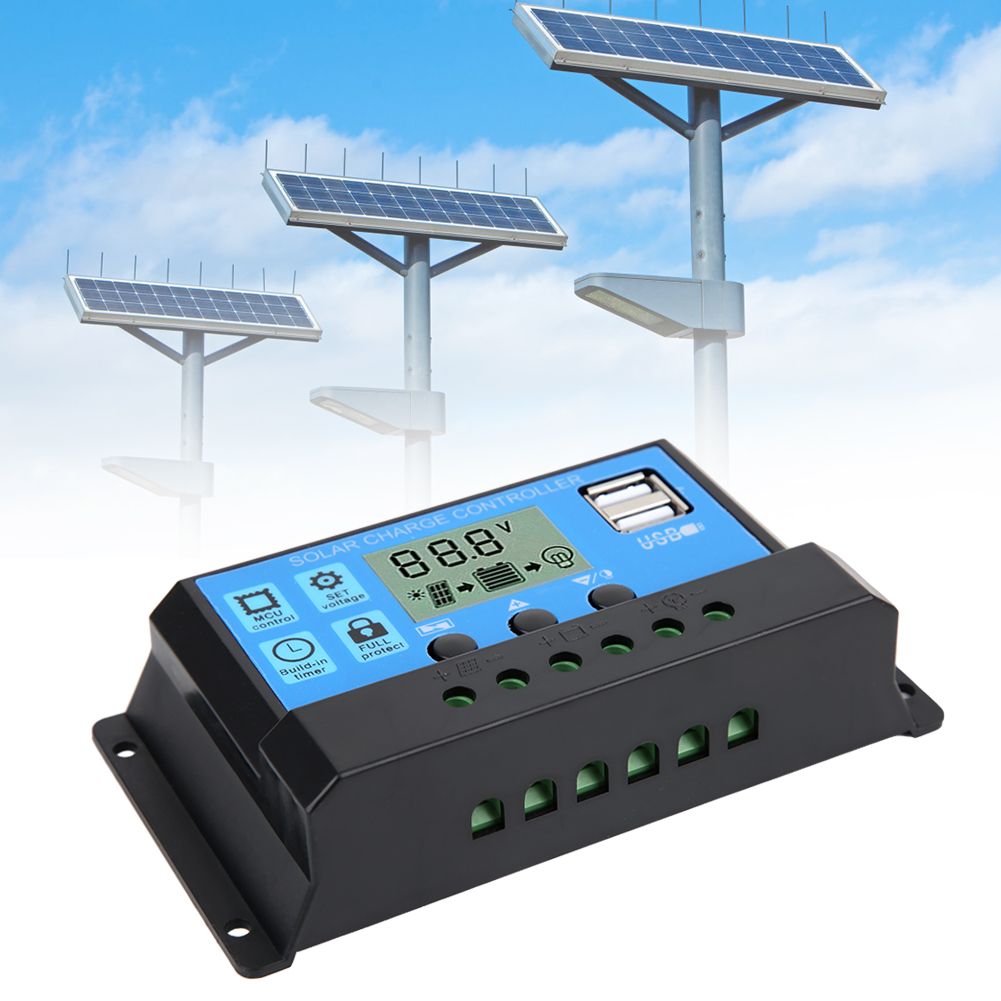 40A Blue Regulator Automatic PWM LCD Charging Controller PV System Connection view 4