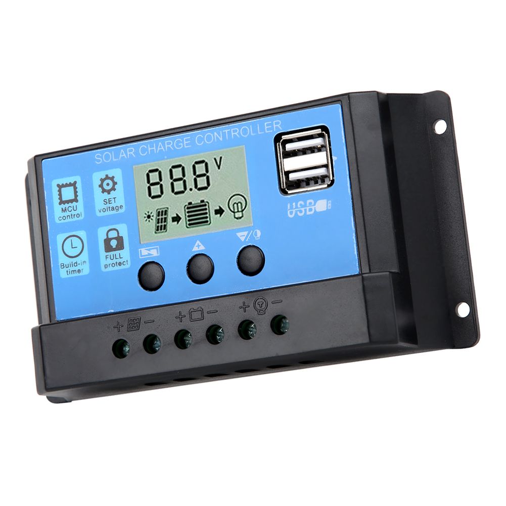 40A Blue Regulator Automatic PWM LCD Charging Controller PV System Connection view 6