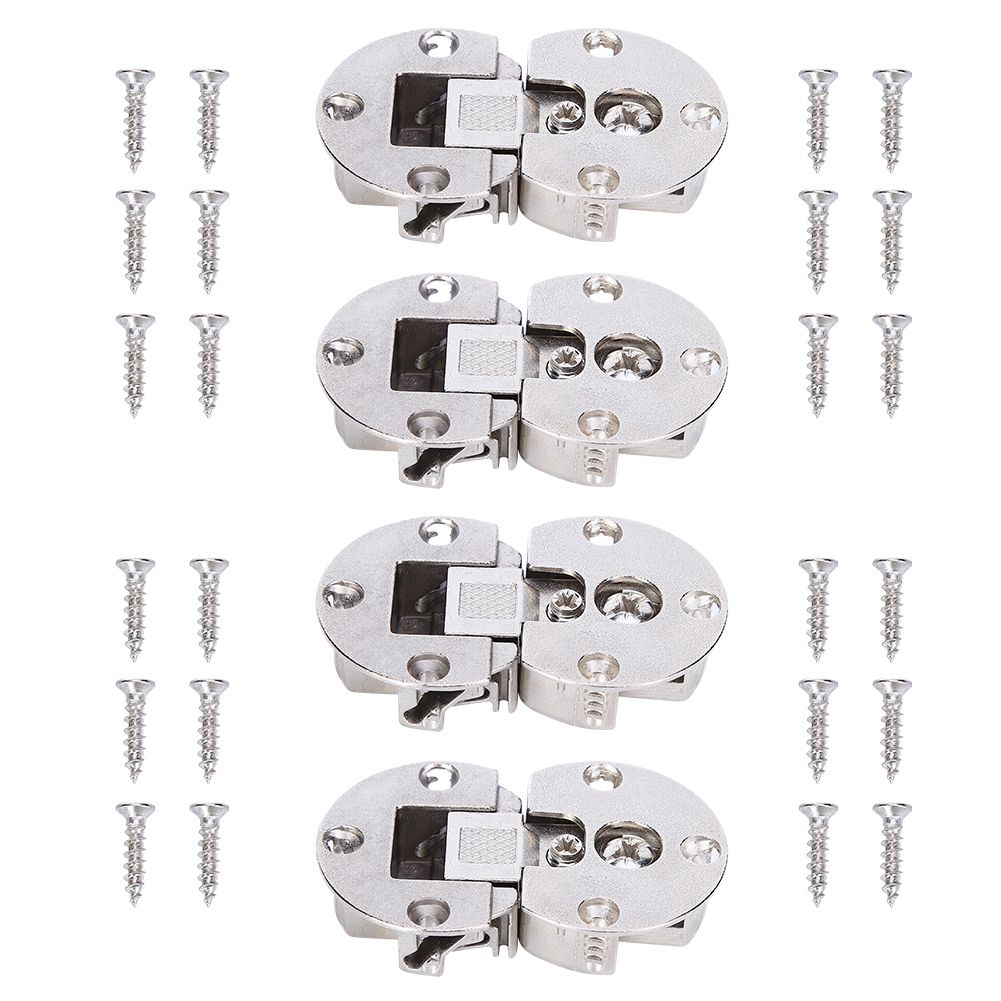 4Pcs/Set Semicircular Zinc Alloy Hinge Flip Door Concealed 90 Degrees Cabinet view 3