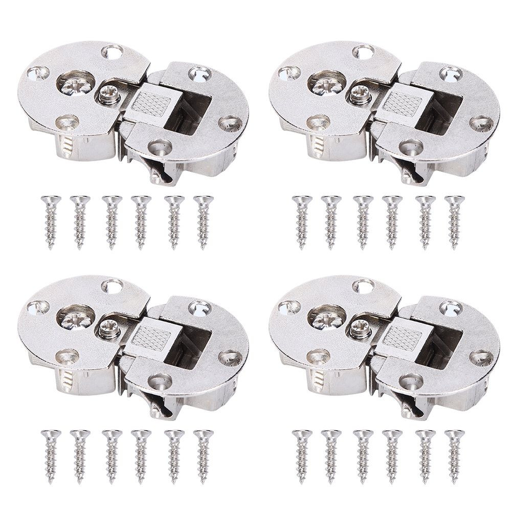 4Pcs/Set Semicircular Zinc Alloy Hinge Flip Door Concealed 90 Degrees Cabinet view 4
