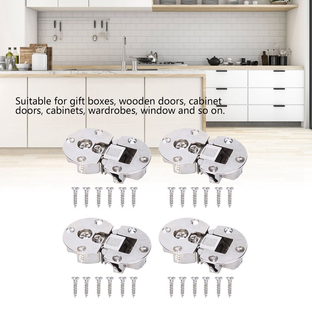 4Pcs/Set Semicircular Zinc Alloy Hinge Flip Door Concealed 90 Degrees Cabinet view 12