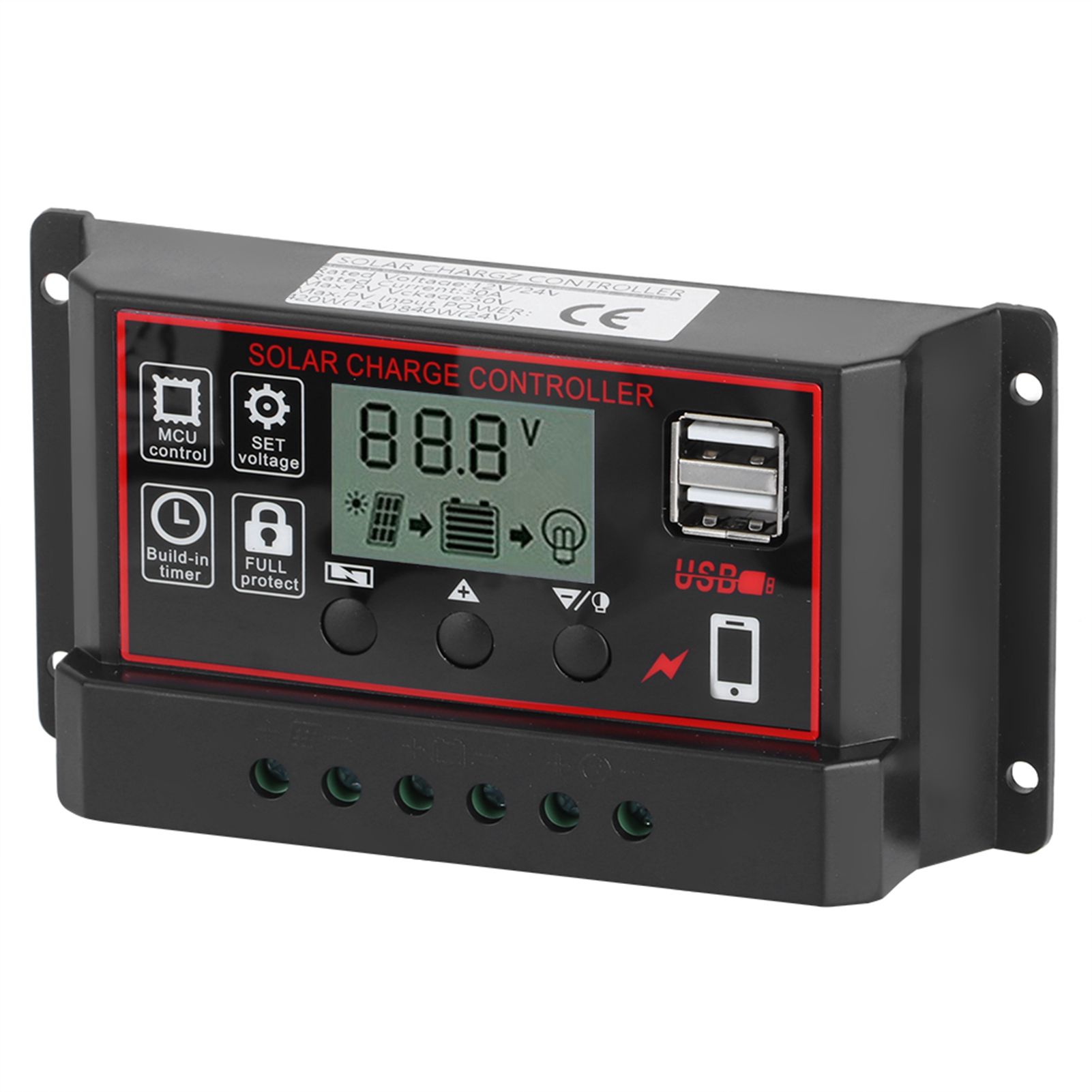 30A Solar Charge Controller Digital Display Photovoltaic Instrument view 6