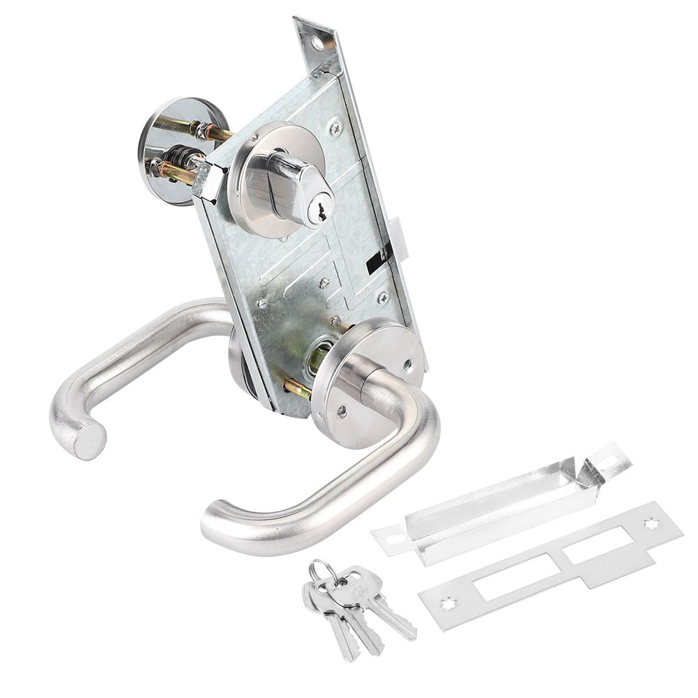 Stainless Steel Aisle Handle Lock Door Lock Kit for Fire Emergency Exit Corridor view 2