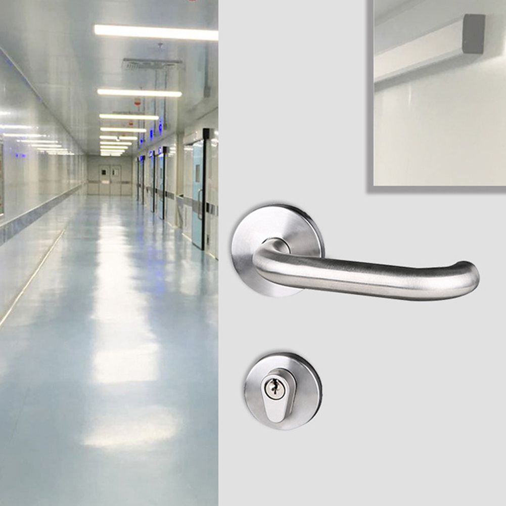 Stainless Steel Aisle Handle Lock Door Lock Kit for Fire Emergency Exit Corridor view 3