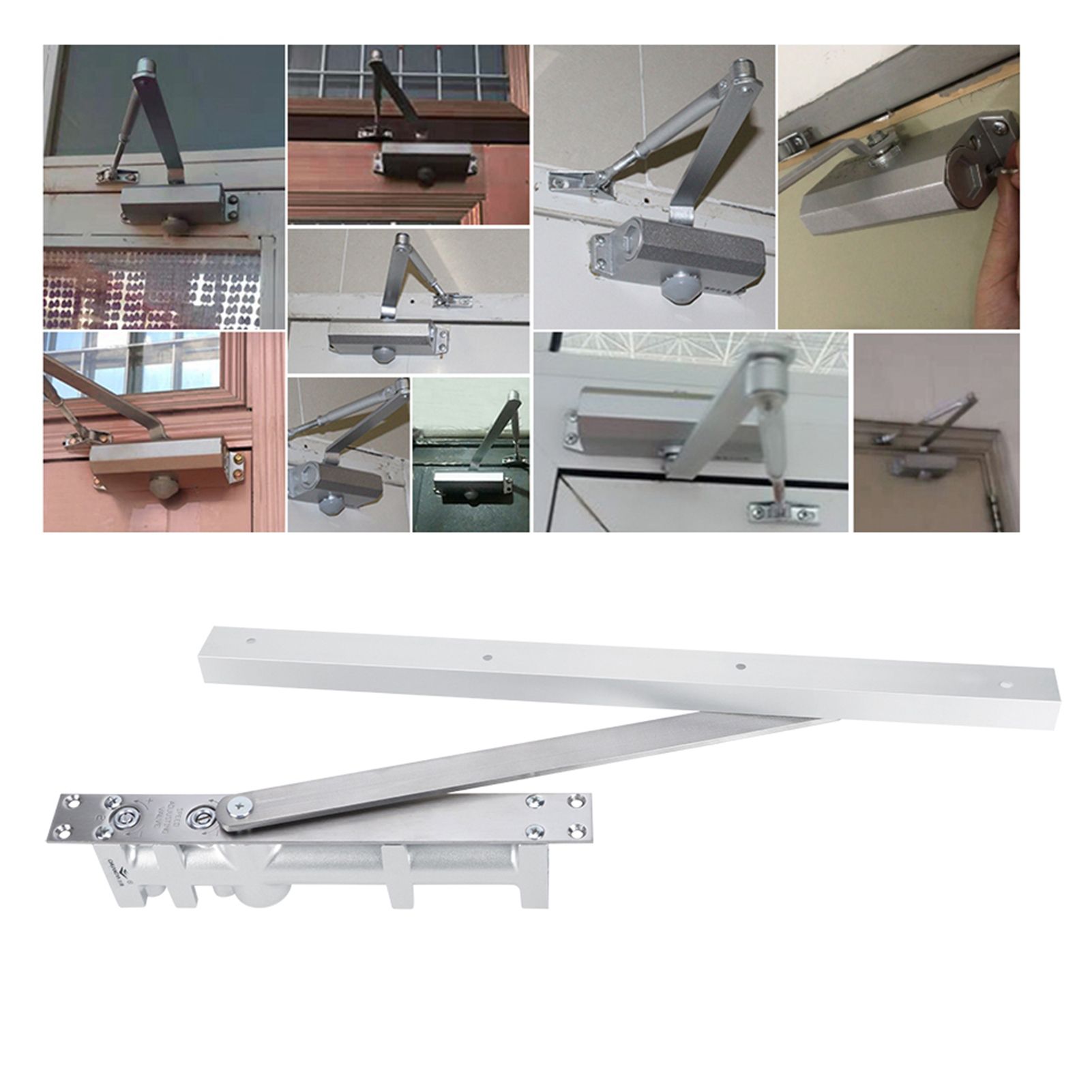 Aluminum Automatic Positioning Concealed Hydraulic Buffer Door Closers 80KG view 5