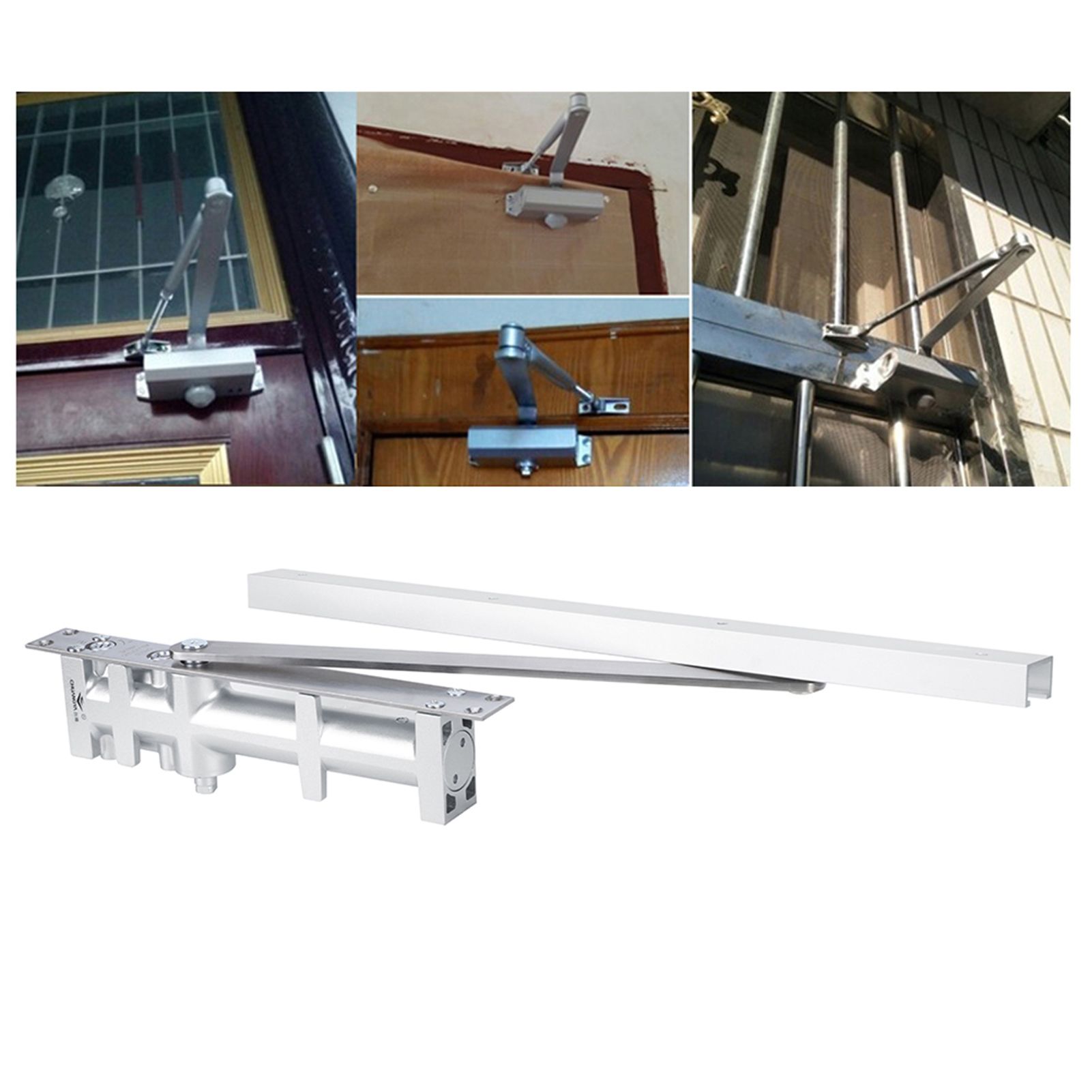 Aluminum Automatic Positioning Concealed Hydraulic Buffer Door Closers 80KG view 6