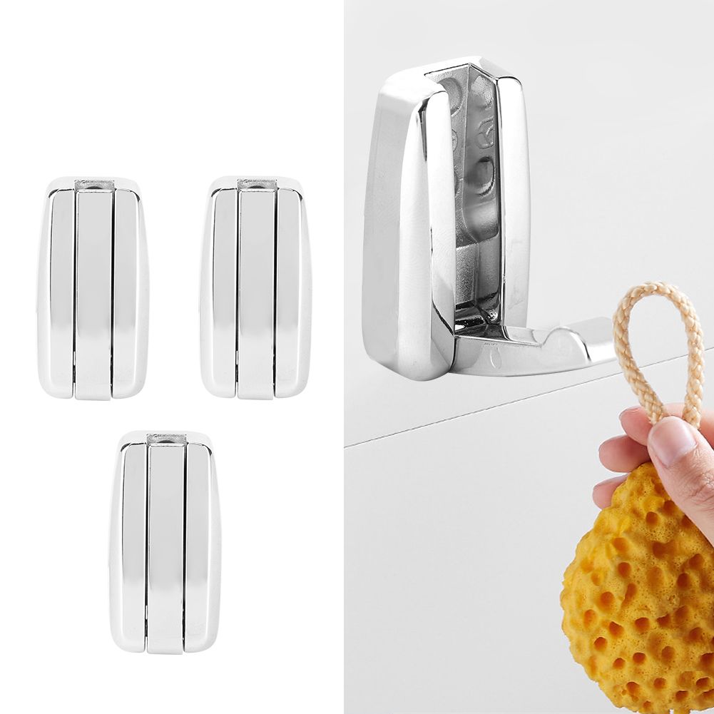 3Pcs/Set Zinc Alloy Concealed Clothes Hook Hanger for Closet Wardrobe Bathroom view 9