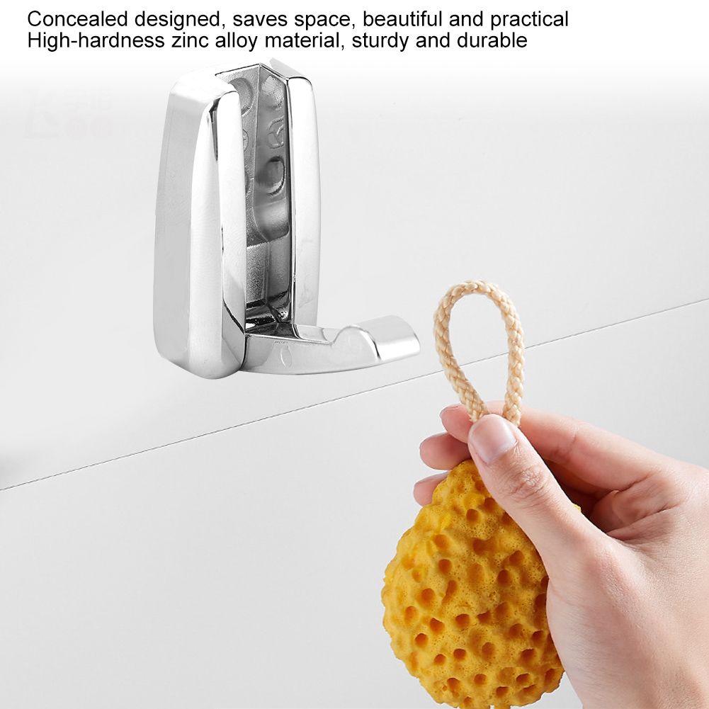 3Pcs/Set Zinc Alloy Concealed Clothes Hook Hanger for Closet Wardrobe Bathroom view 11
