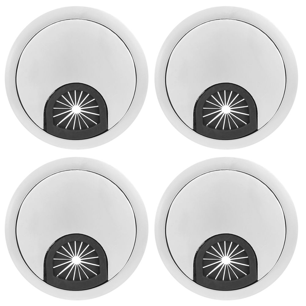 4Pcs/Set Zinc Alloy Computer Desk Grommet Cable Hole Cover Organizer for Home view 2