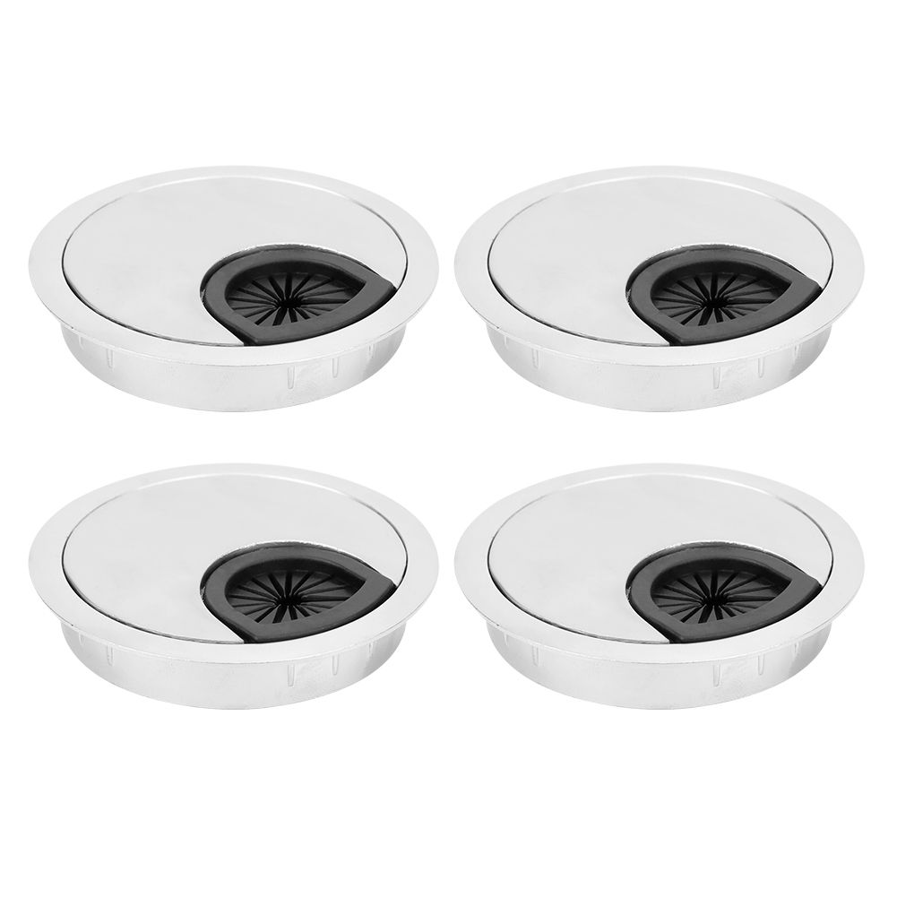 4Pcs/Set Zinc Alloy Computer Desk Grommet Cable Hole Cover Organizer for Home view 4