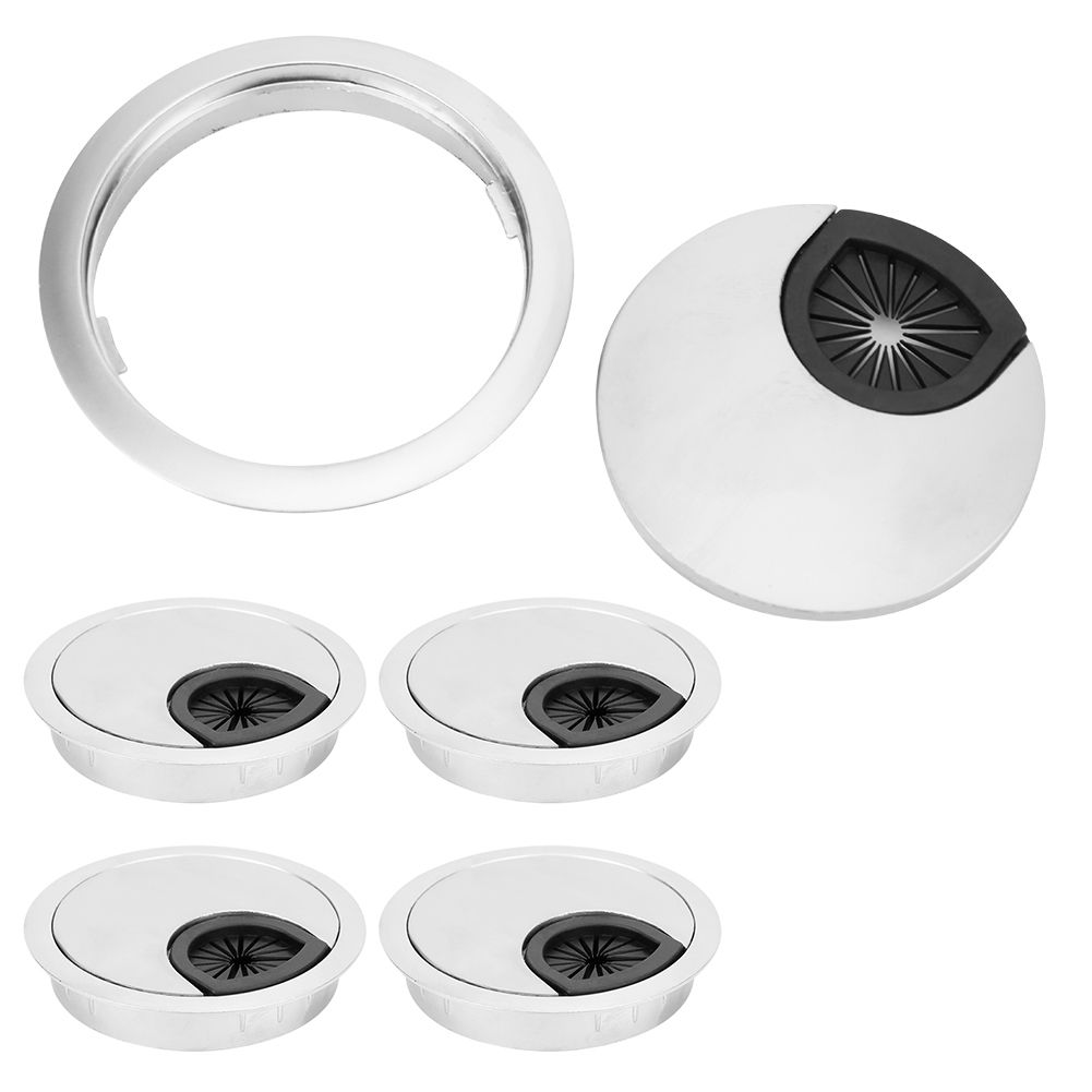 4Pcs/Set Zinc Alloy Computer Desk Grommet Cable Hole Cover Organizer for Home view 8