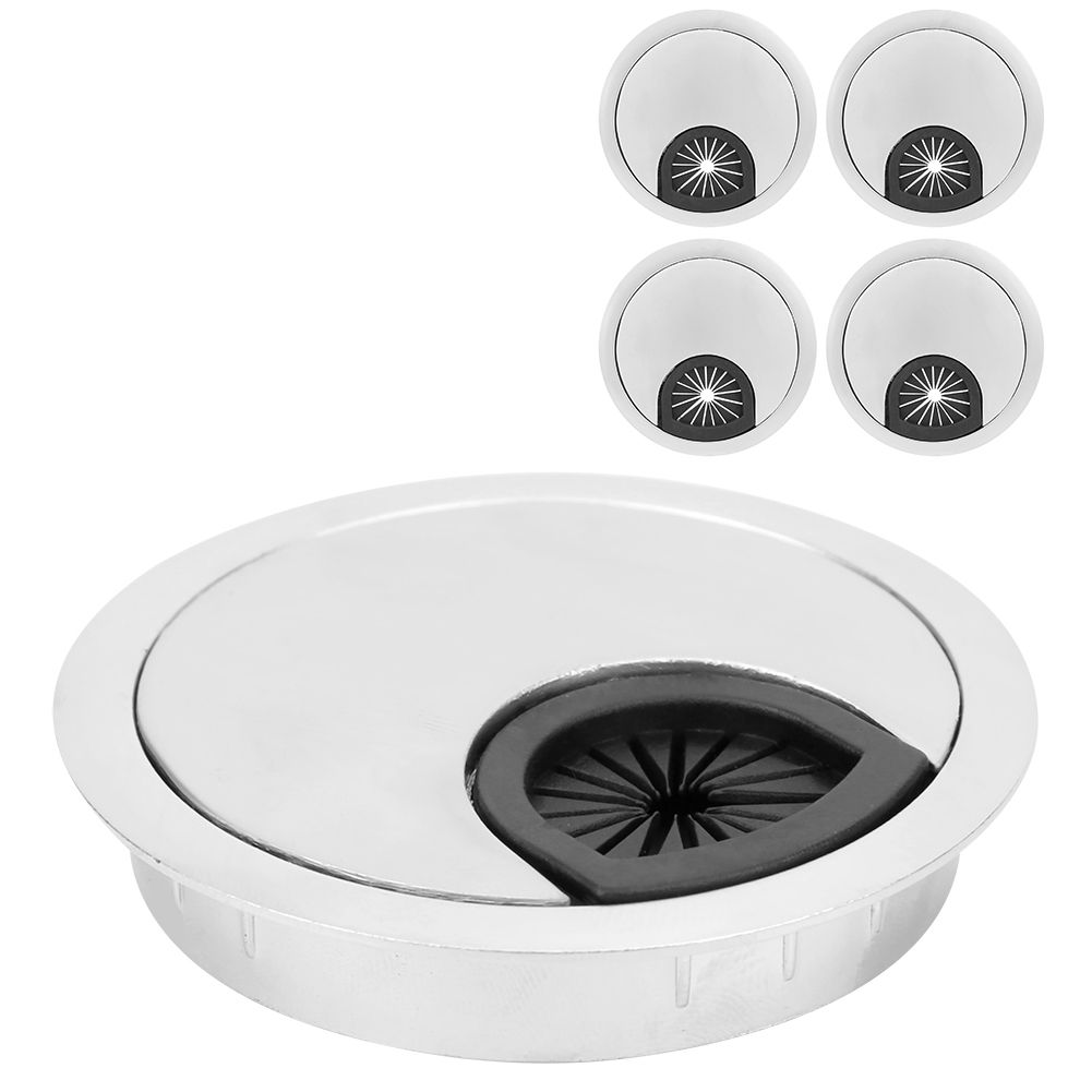 4Pcs/Set Zinc Alloy Computer Desk Grommet Cable Hole Cover Organizer for Home view 10