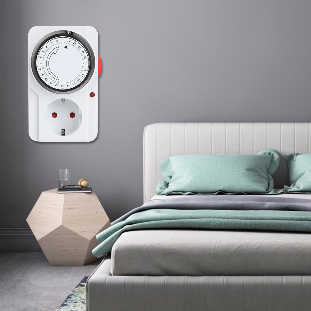 Timer Socket Indoor Mechanical 24 Hour PlugIn Outlet Timer Home Safety Tool view 7