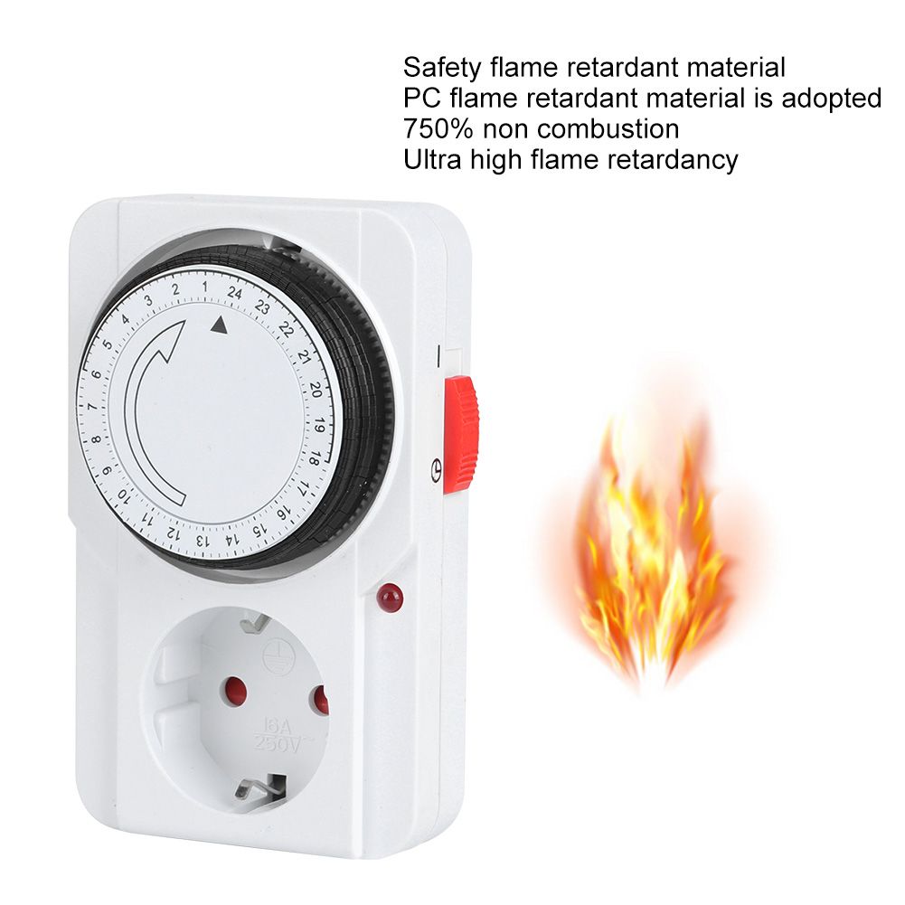 Timer Socket Indoor Mechanical 24 Hour PlugIn Outlet Timer Home Safety Tool view 12