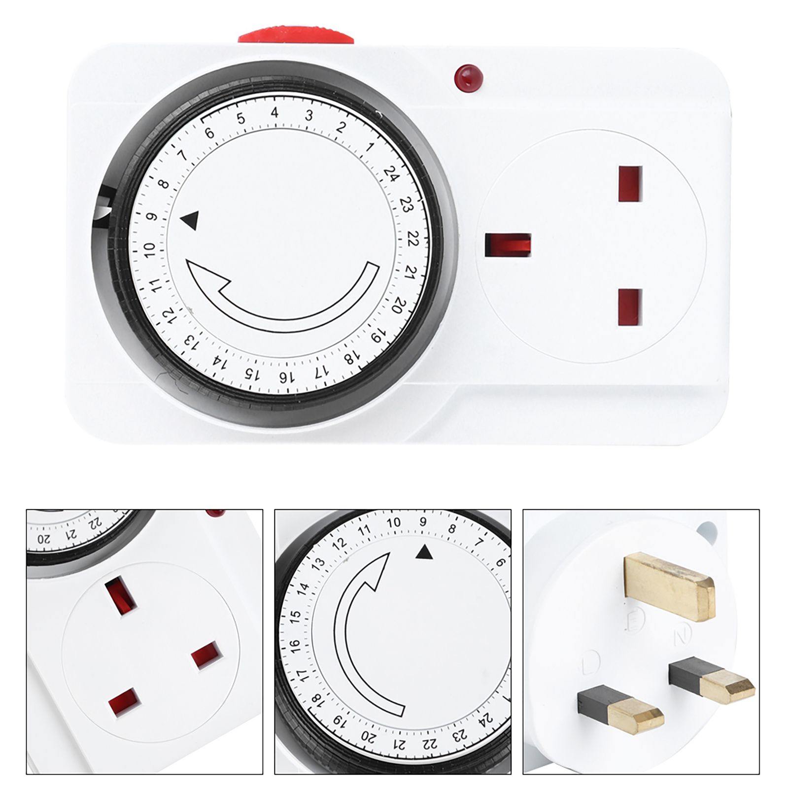Intelligent 24 Hour Cycle Mechanical Timing Power Switch Timer Plug Socket view 8