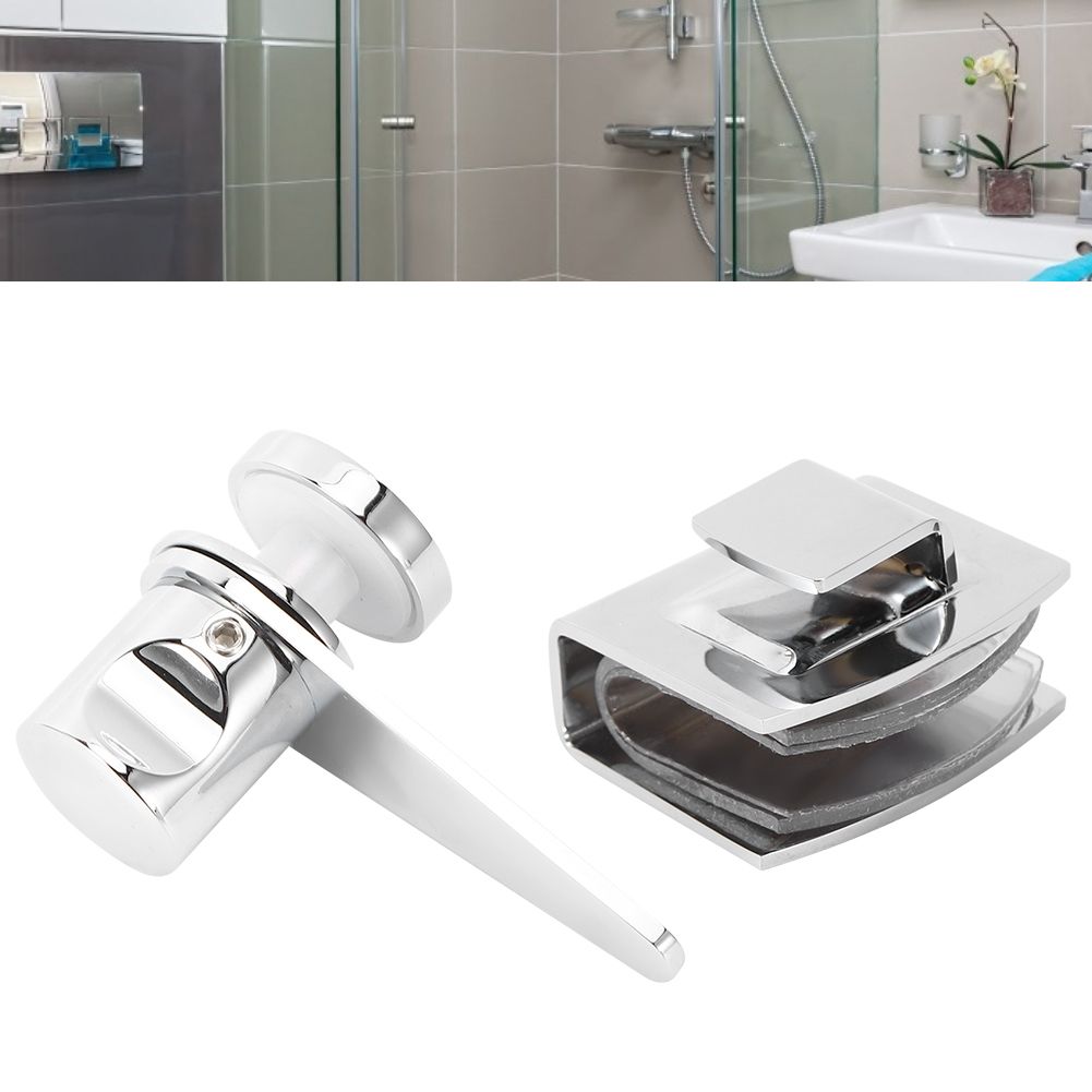 Household Bathroom Shower Room Glass Door Latch Bolts Lock Gate Hardware Accessory view 9