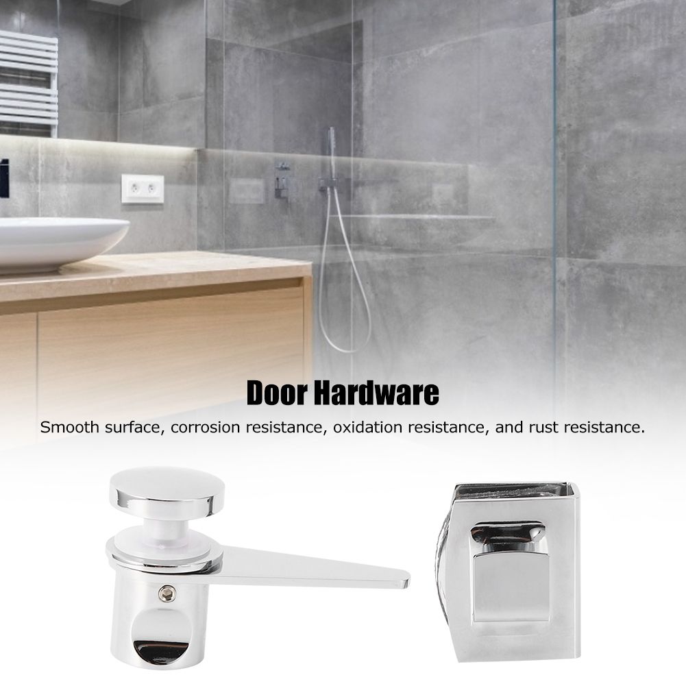 Household Bathroom Shower Room Glass Door Latch Bolts Lock Gate Hardware Accessory view 12