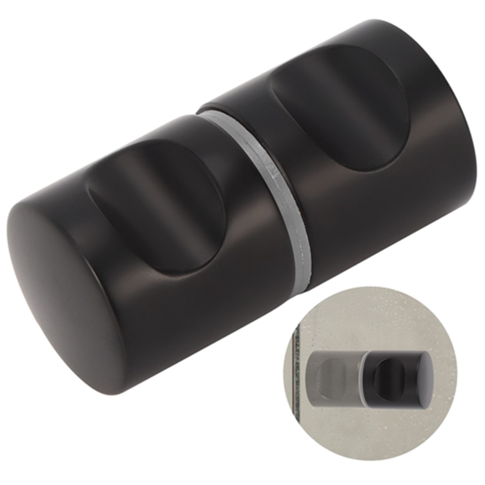 Aluminum Alloy Single Hole Glass Door Handle Hardware for Home Bathroom view 12