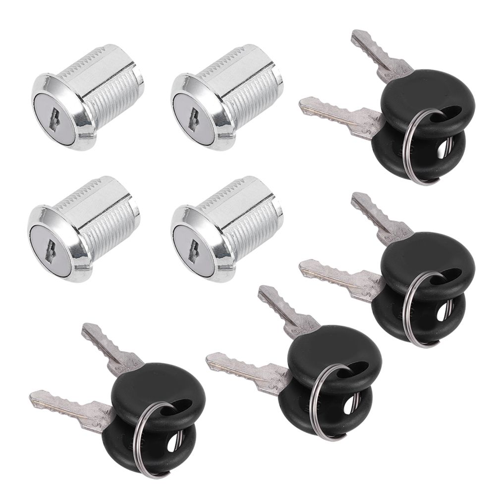 4 Set Cam Lock Zinc Alloy File Cabinet Mailbox Drawer Slidding Door Safety view 3