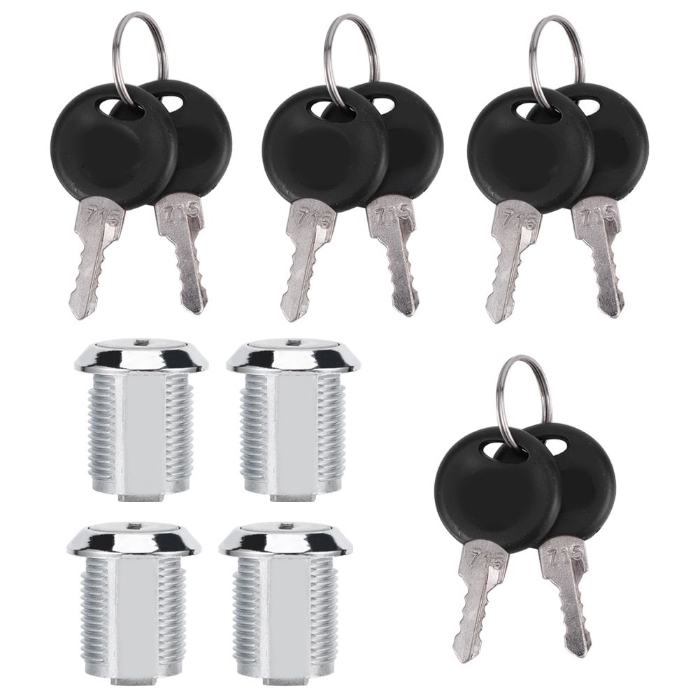 4 Set Cam Lock Zinc Alloy File Cabinet Mailbox Drawer Slidding Door Safety view 4