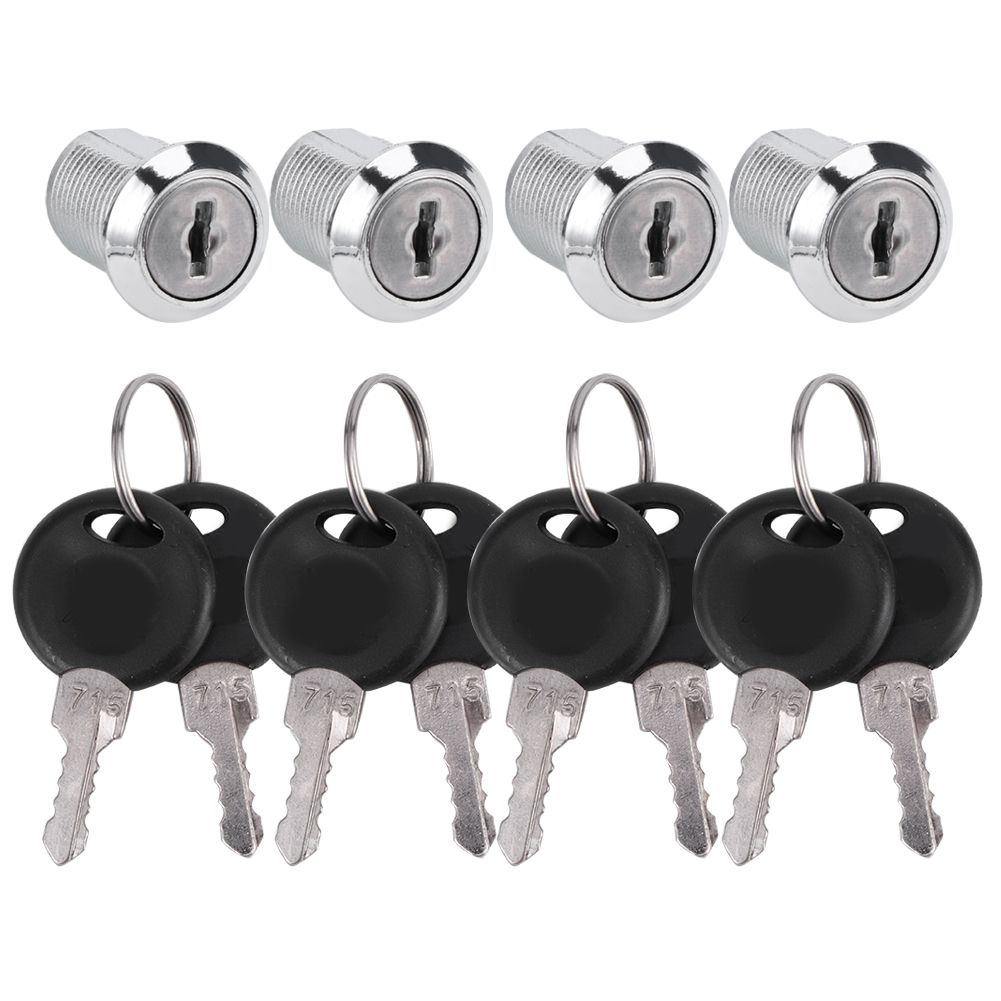 4 Set Cam Lock Zinc Alloy File Cabinet Mailbox Drawer Slidding Door Safety view 5