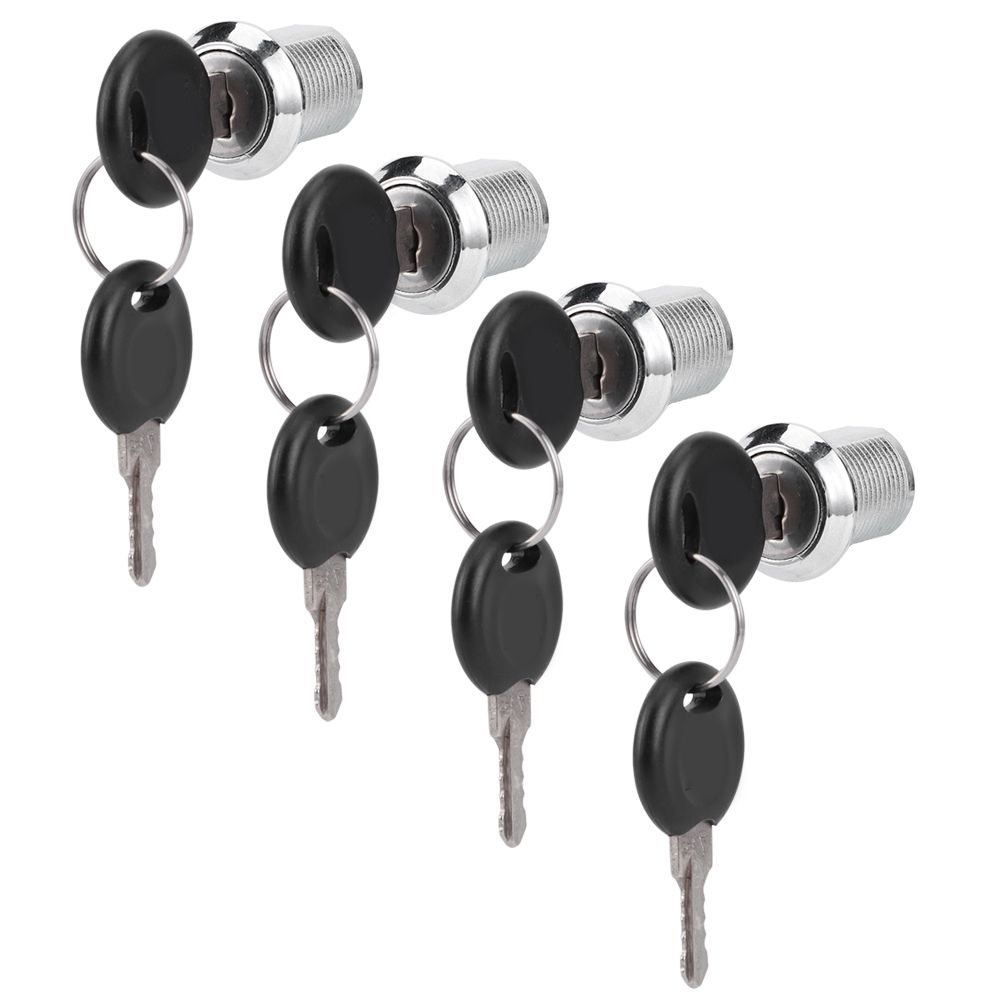 4 Set Cam Lock Zinc Alloy File Cabinet Mailbox Drawer Slidding Door Safety view 6
