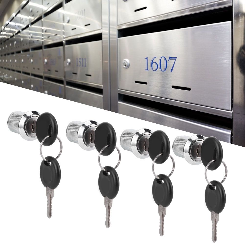 4 Set Cam Lock Zinc Alloy File Cabinet Mailbox Drawer Slidding Door Safety view 10