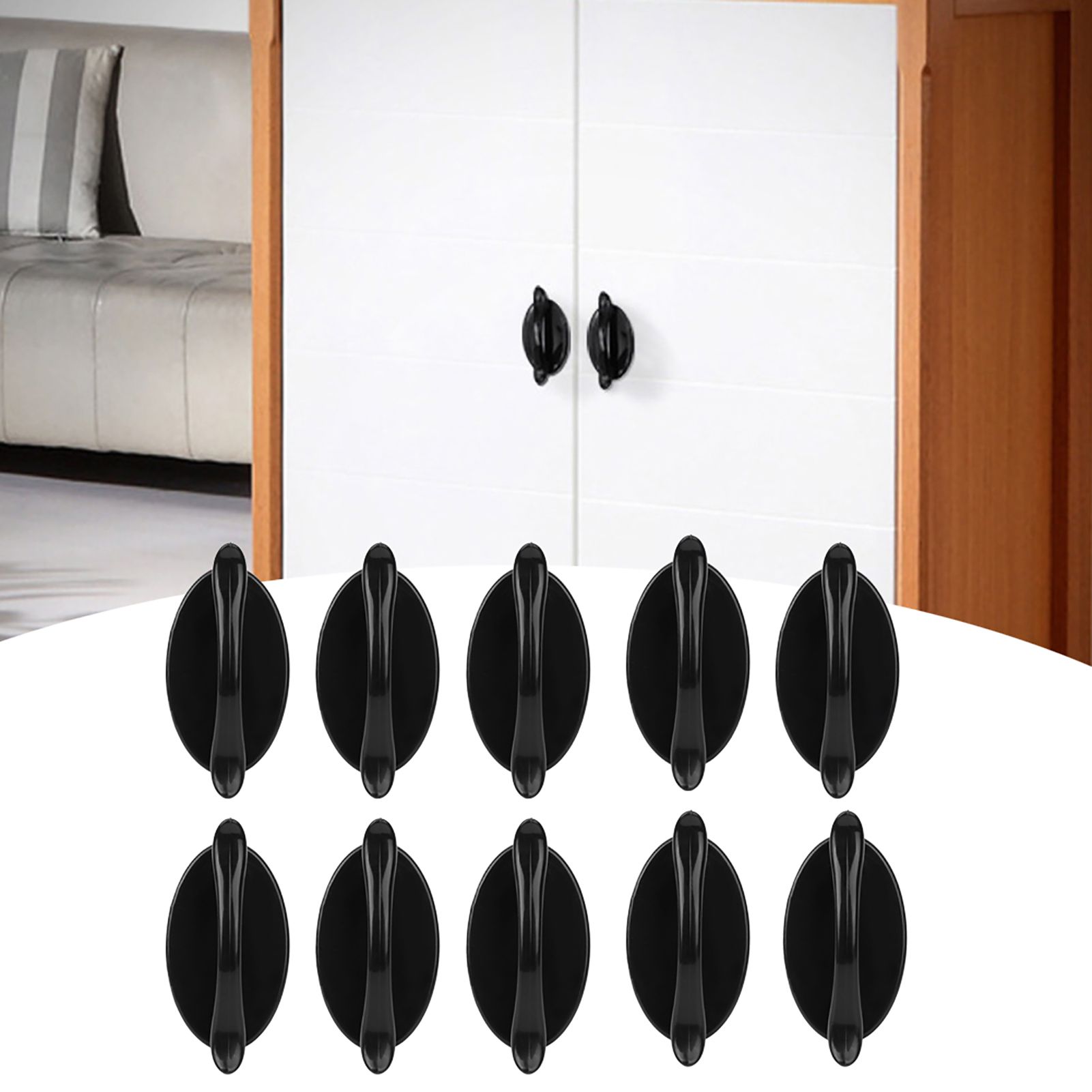 10Pcs Self Stick Drawer Knobs Door Auxiliary Pull Handle for Kitchen Sliding view 9