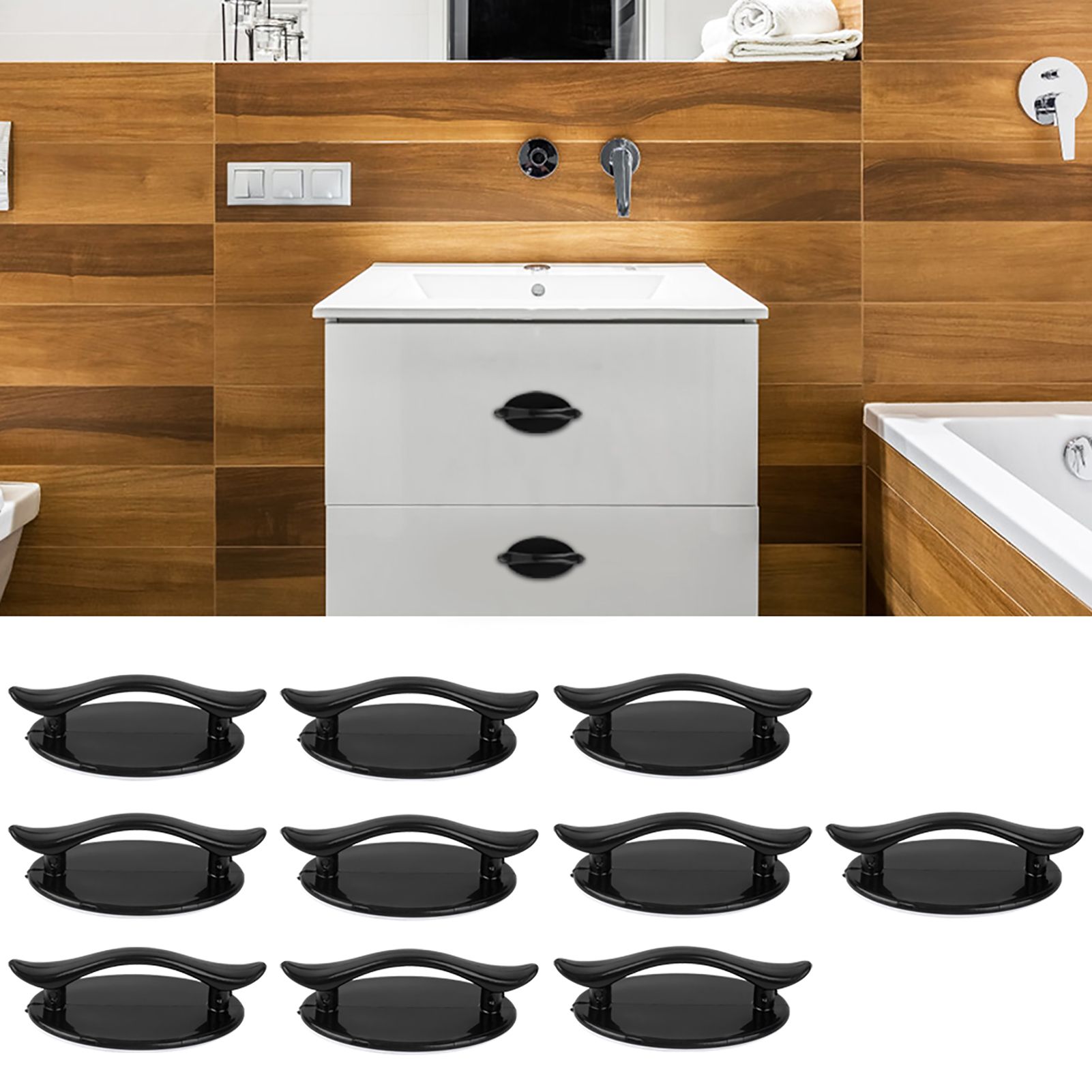 10Pcs Self Stick Drawer Knobs Door Auxiliary Pull Handle for Kitchen Sliding view 10