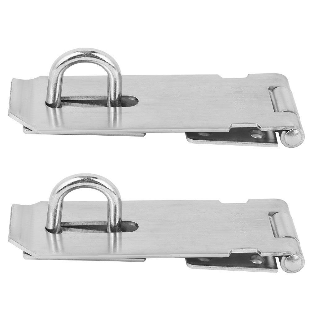 2PCS Padlock Hasp Stainless Steel Security Door Clasp Hasp Lock Latch Gate