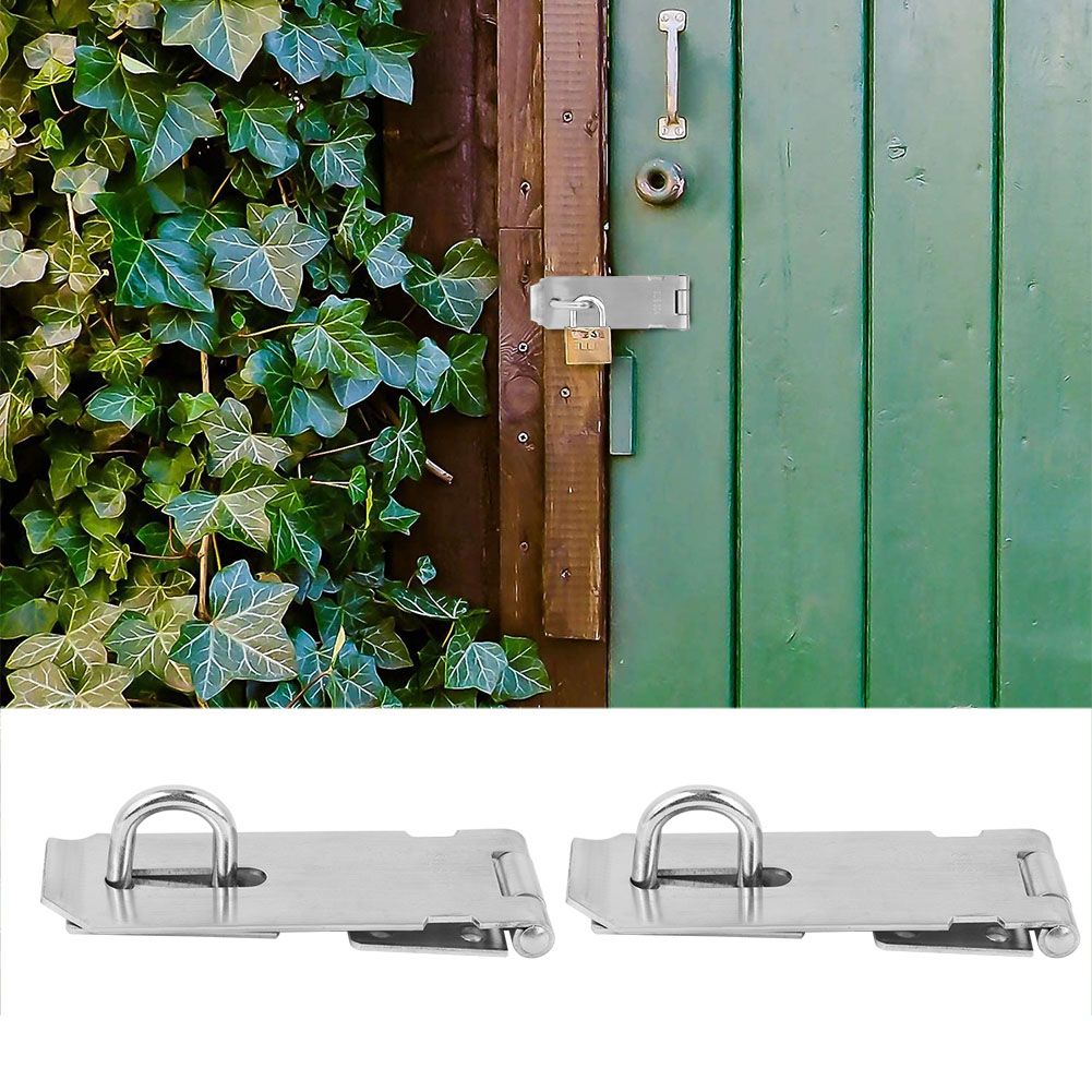 2PCS Padlock Hasp Stainless Steel Security Door Clasp Hasp Lock Latch Gate view 9