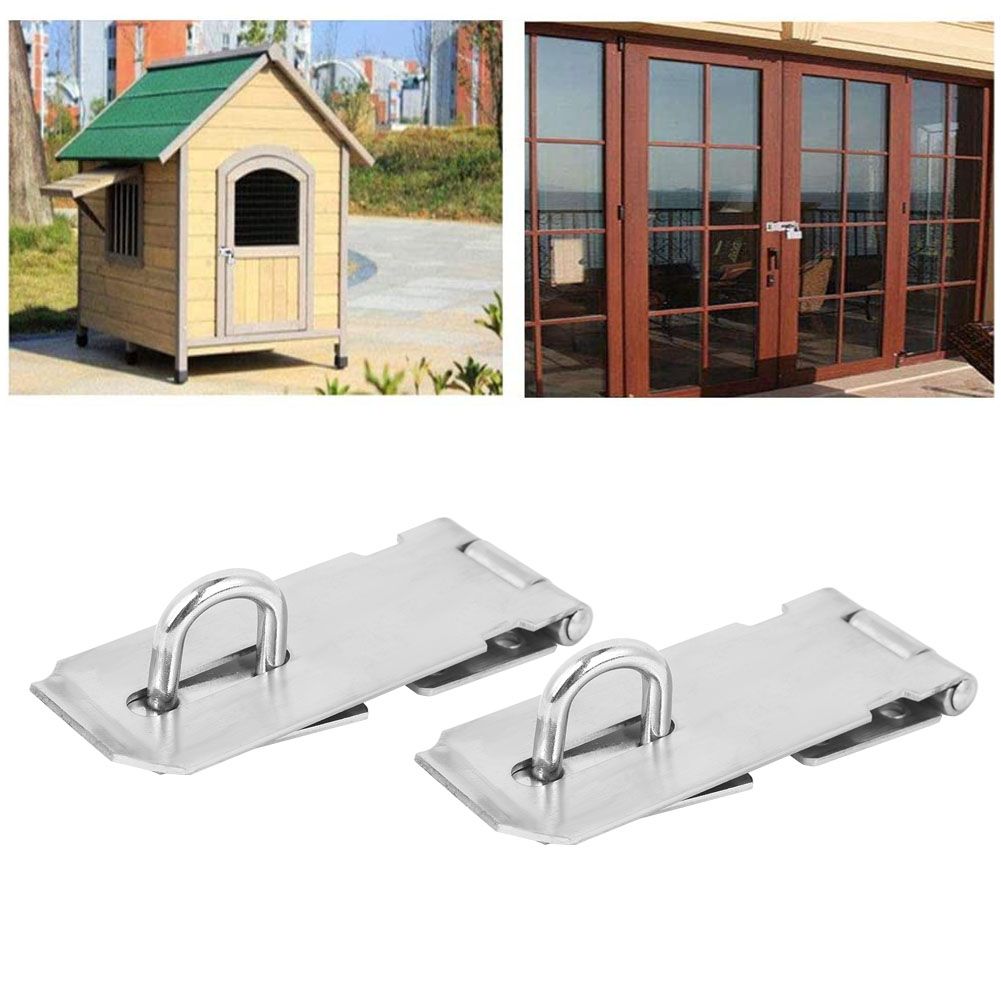2PCS Padlock Hasp Stainless Steel Security Door Clasp Hasp Lock Latch Gate view 10