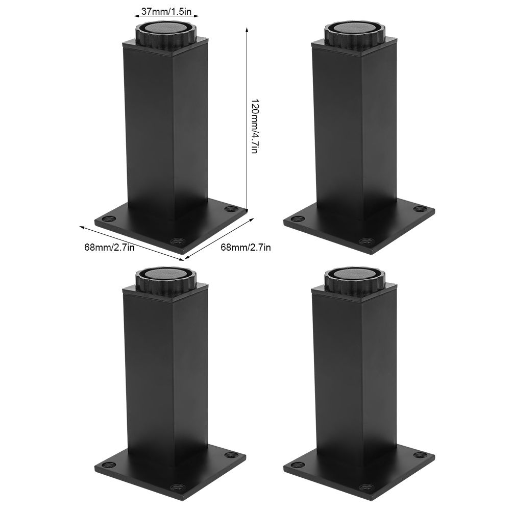 4pcs Aluminum Alloy Adjustable Feet Sofa Bed Foot Legs Support for Cupboard view 12