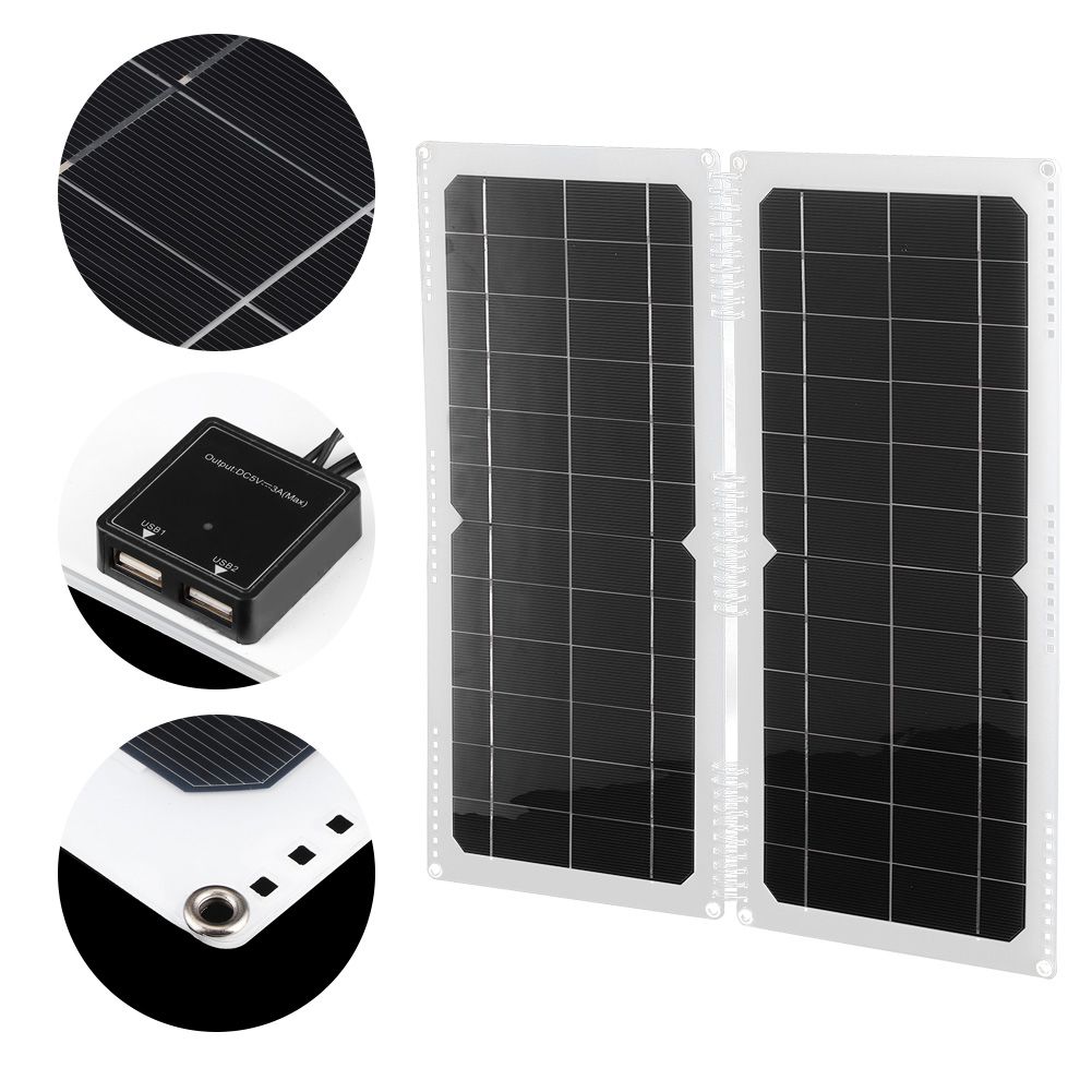 20W 12V Portable Solar Panel Folding Monocrystal Charger Board for Outdoor view 8