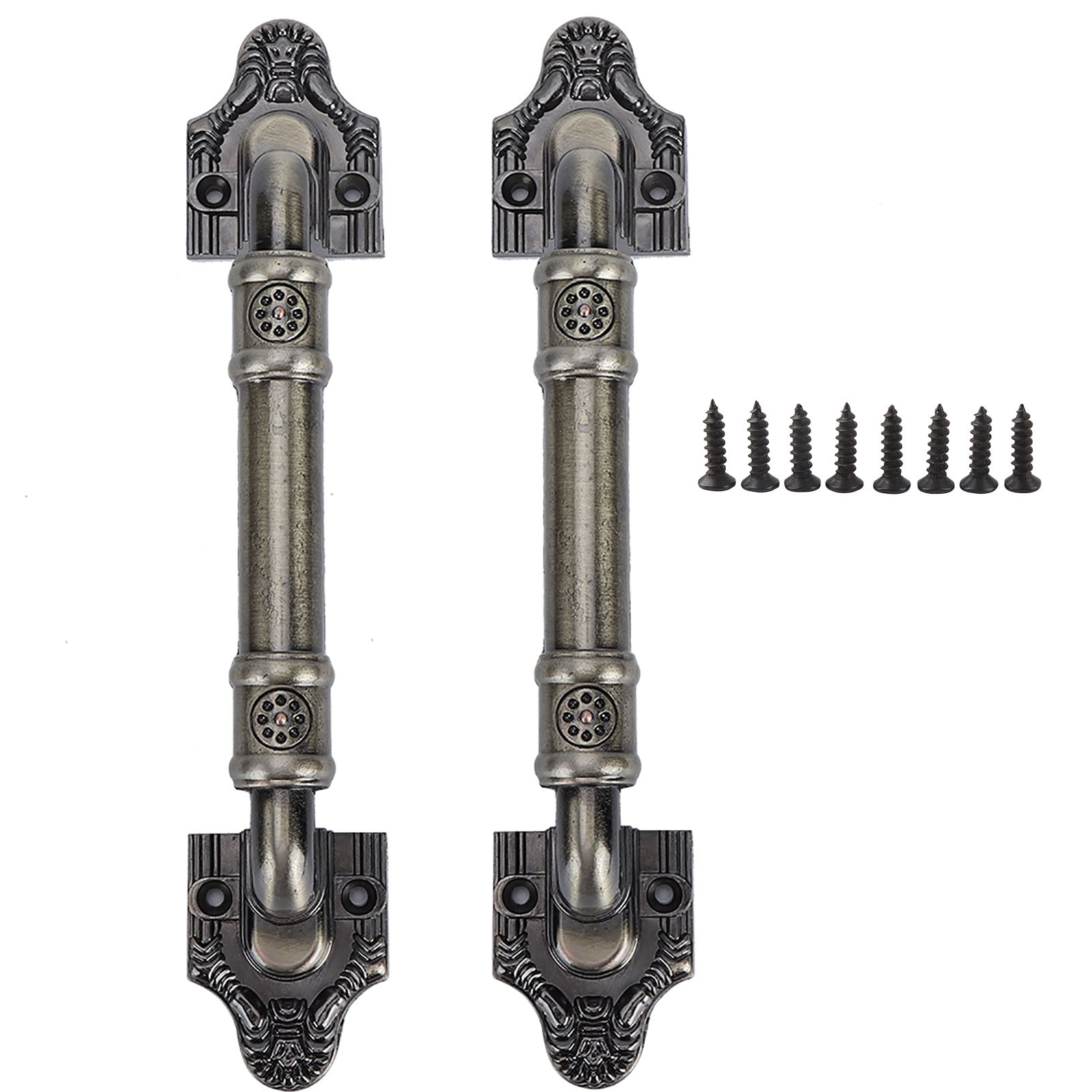 2Pcs Vintage Door Handles Wardrobe Drawer Cabinet Pull European Style Bronze Color view 2