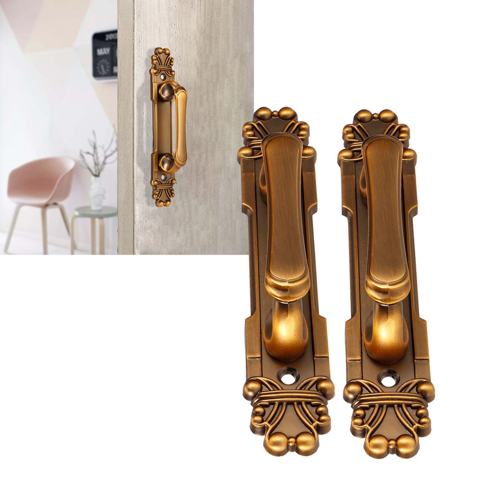 2Pcs/Set European Style Antique Zinc Alloy Door Pull Handle Cabinet Hardware view 9