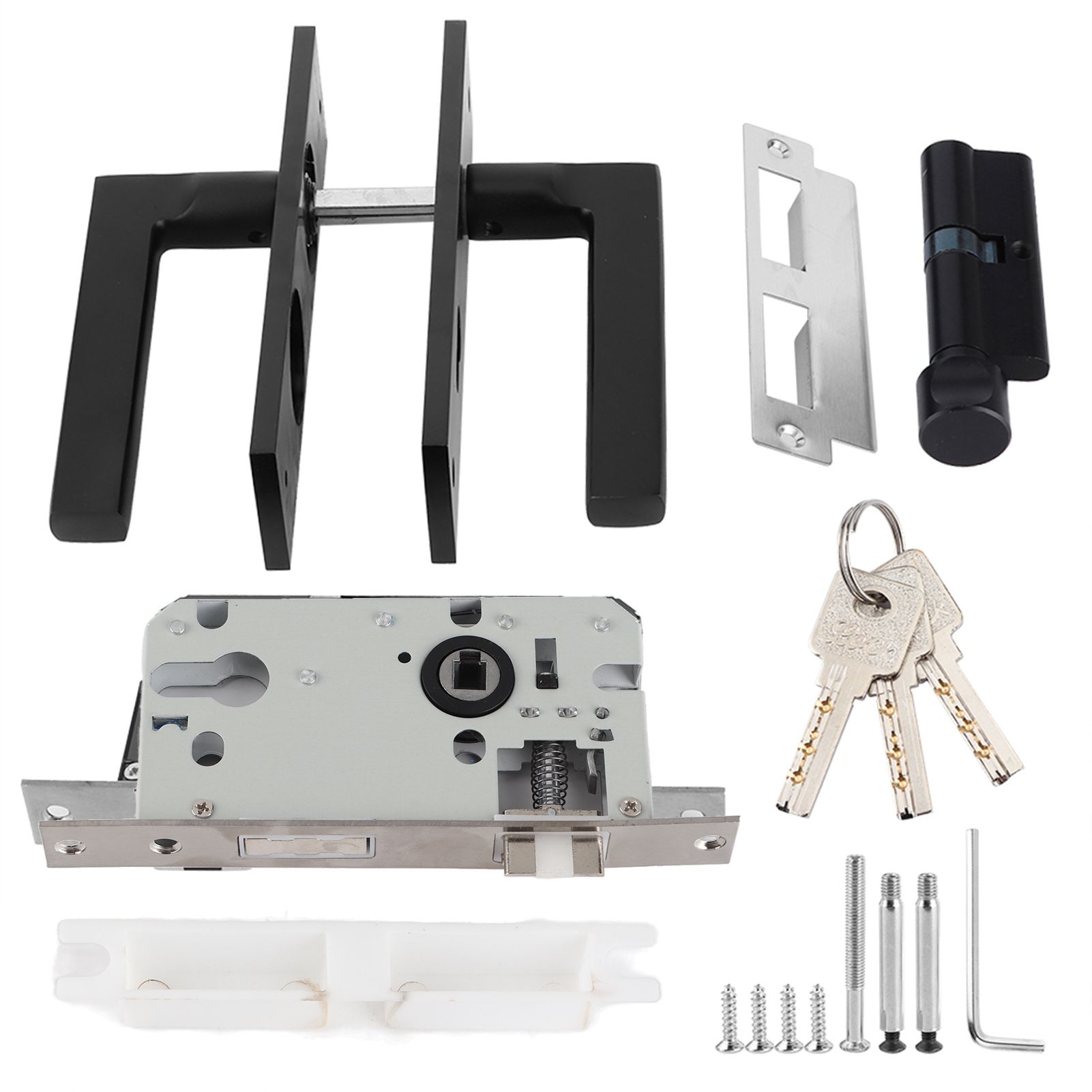 Space Aluminum Bedroom Door Lock Home Security Bedroom Handle Lock with Keys view 2