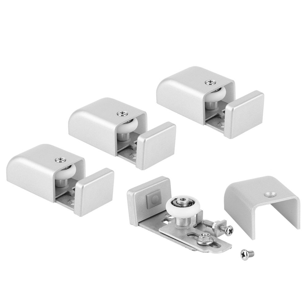 4Pcs Adjustable Sliding Door Stopper Roller Guide Hardware Accessory for view 5