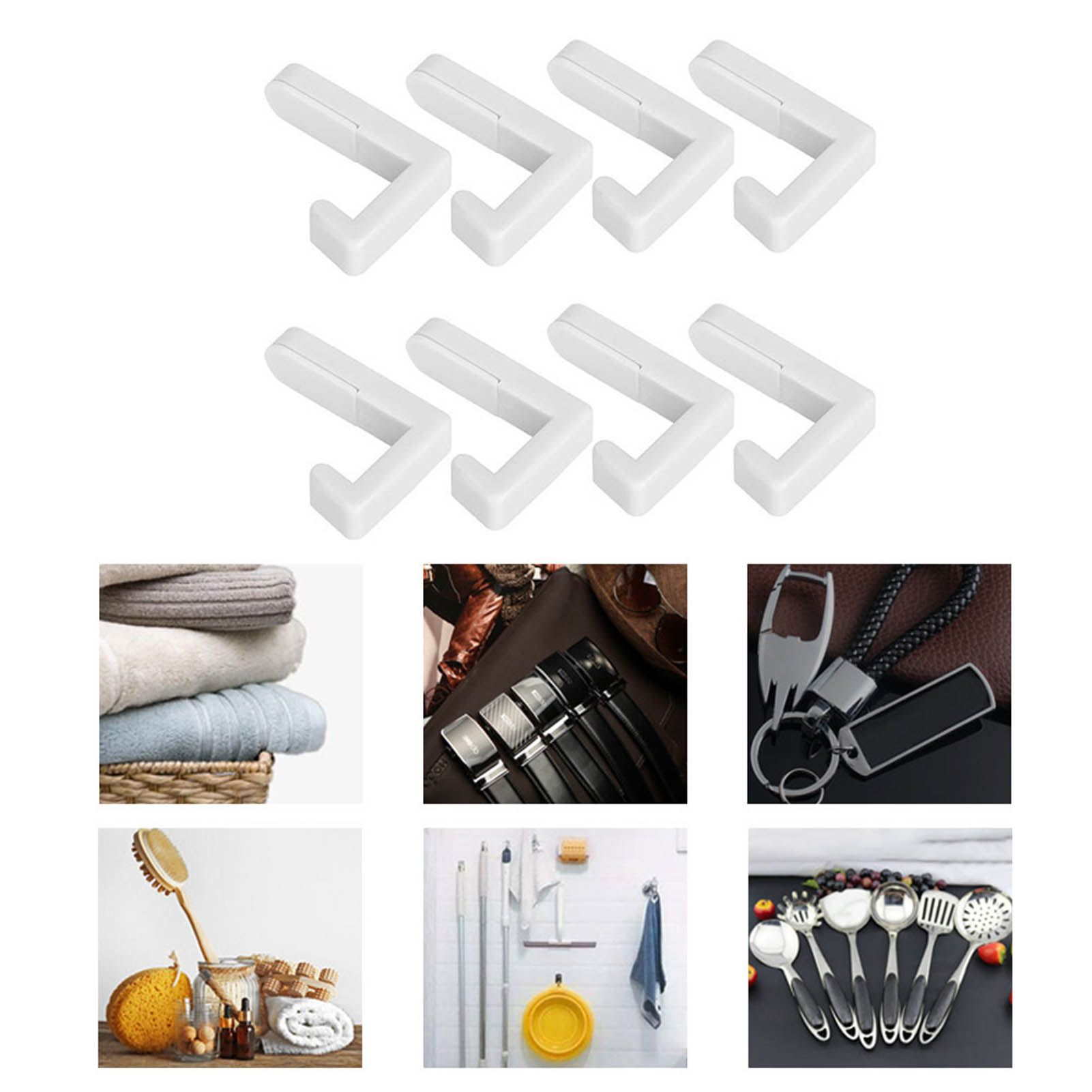 8 Set Cabinet Wall Mounted Single Robe Coat Hat Hook Towel Hanger Holder for view 9