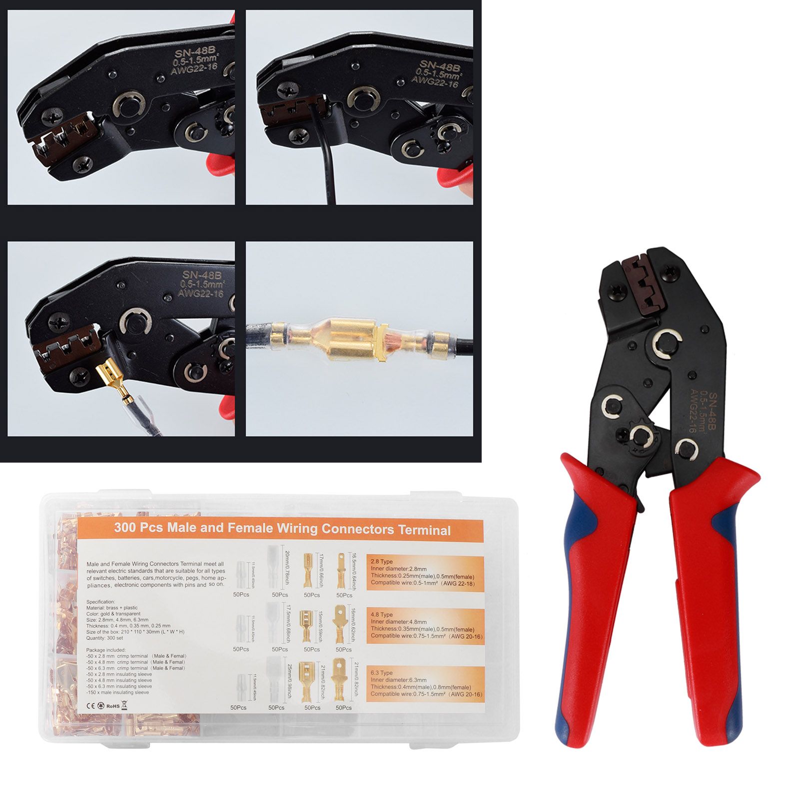 Cold Pressed Terminal Crimping Pliers Insulated Wire Crimper Tools Cable view 10