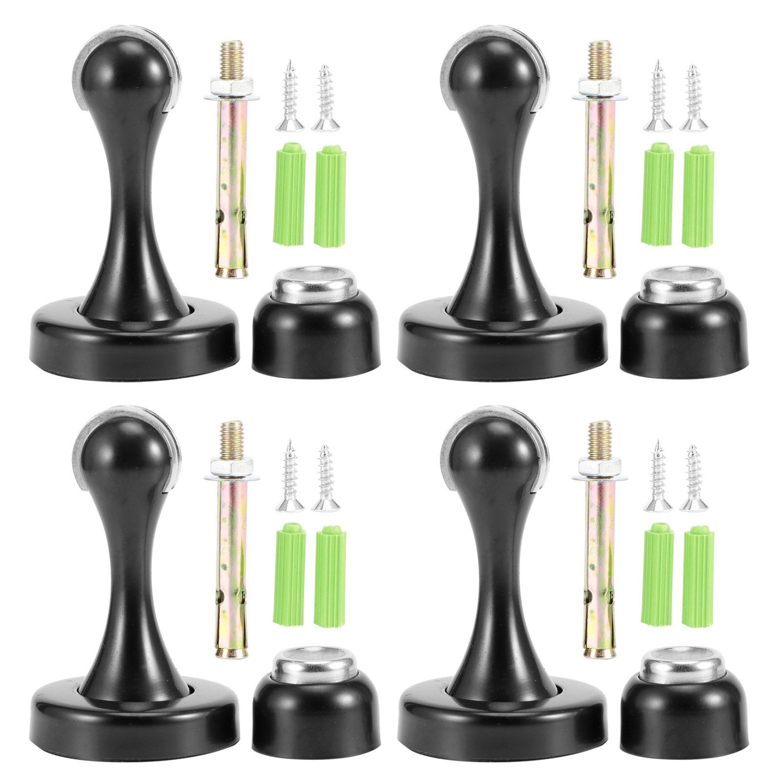 4 Set Stainless Steel Magnetic Door Stop Floor Wall Suction Door Stopper view 2