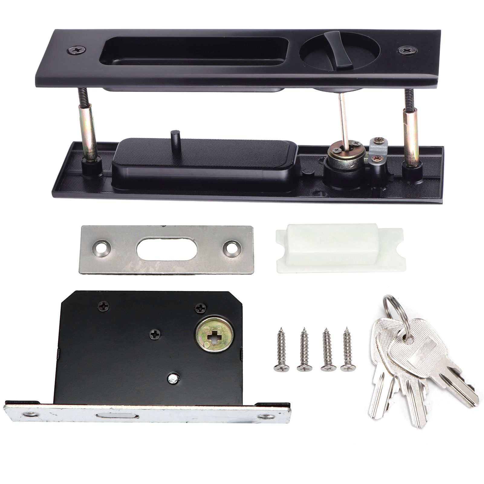 Zinc Alloy Sliding Door Lock Latch Handle Set Bathroom Balcony Cabinet Door view 2