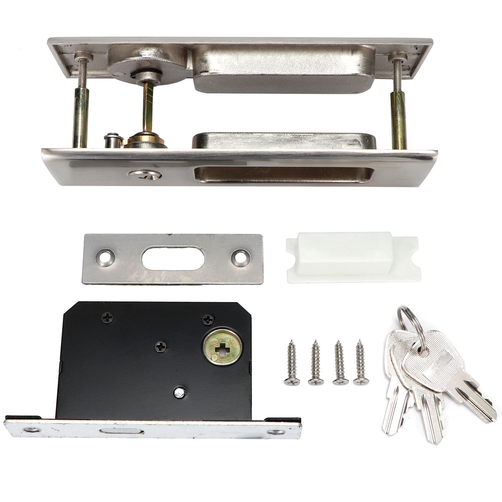 Zinc Alloy Sliding Door Lock Latch Handle Set Bathroom Balcony Cabinet Door view 2