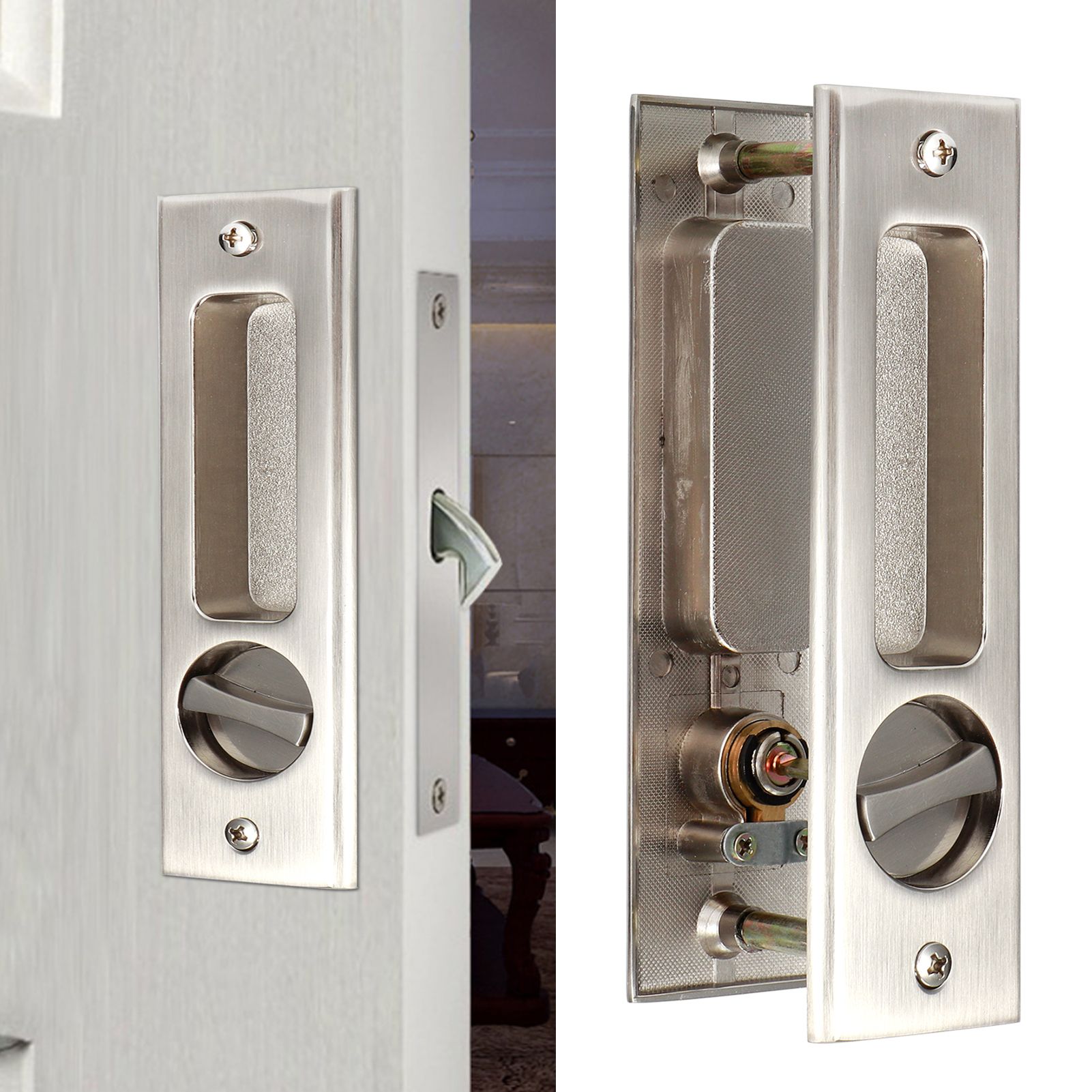 Zinc Alloy Sliding Door Lock Latch Handle Set Bathroom Balcony Cabinet Door view 9