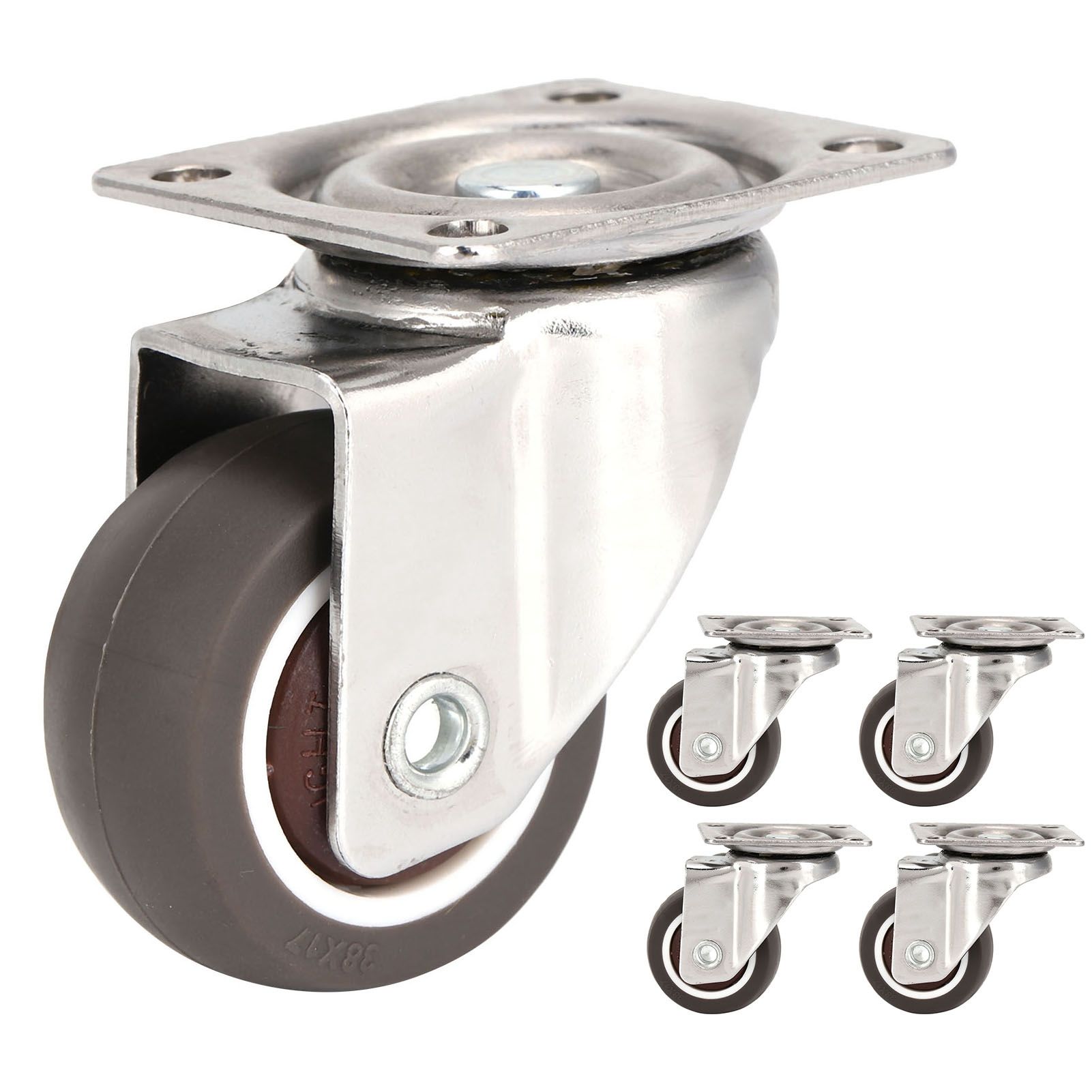 4Pcs TPR Mute 360 Degree Rotating Universal Casters Wheels Replacement for view 3