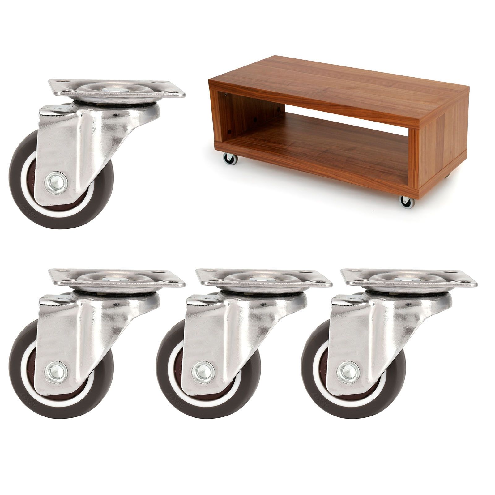 4Pcs TPR Mute 360 Degree Rotating Universal Casters Wheels Replacement for view 10