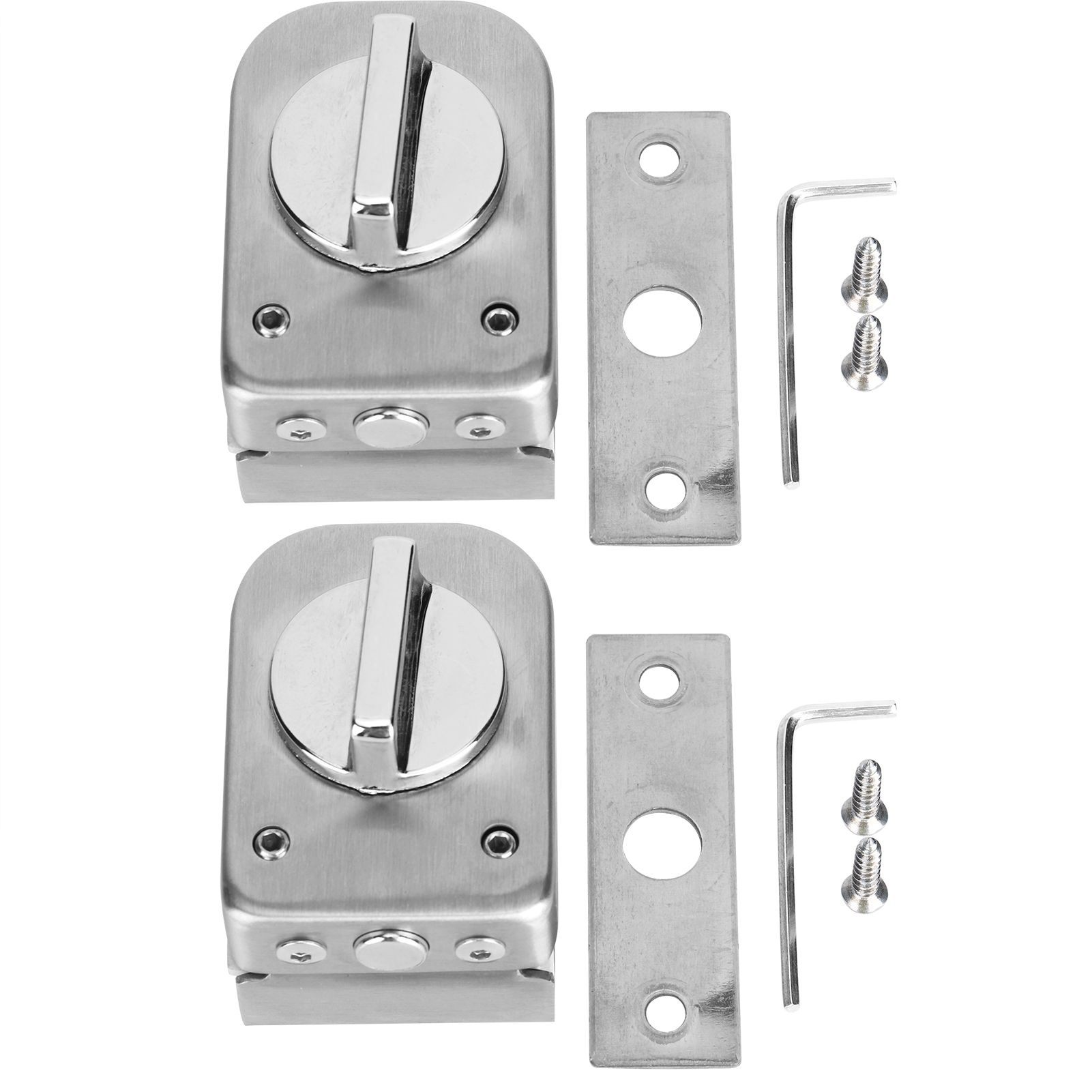 2 Set Stainless Steel Cabinet Door Latch Lock Bolts for Bathroom Toilet Shop view 2
