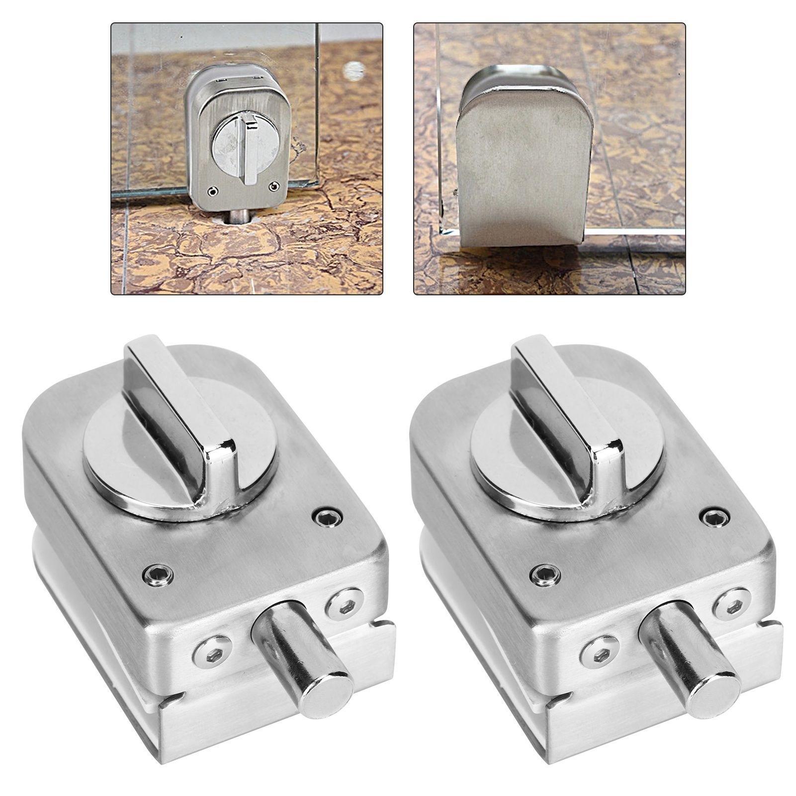 2 Set Stainless Steel Cabinet Door Latch Lock Bolts for Bathroom Toilet Shop view 10