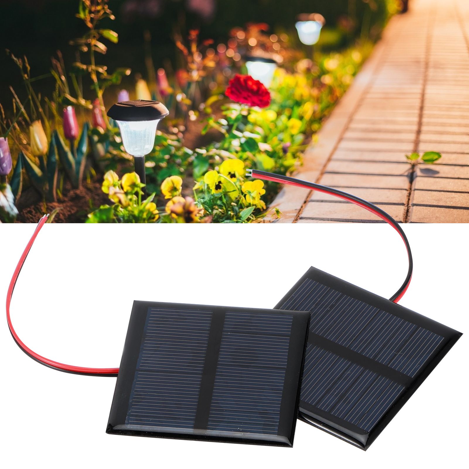2Pcs 5.5V 0.6W Wired Solar Panel Multifunctional Portable Mini Solar Board view 9